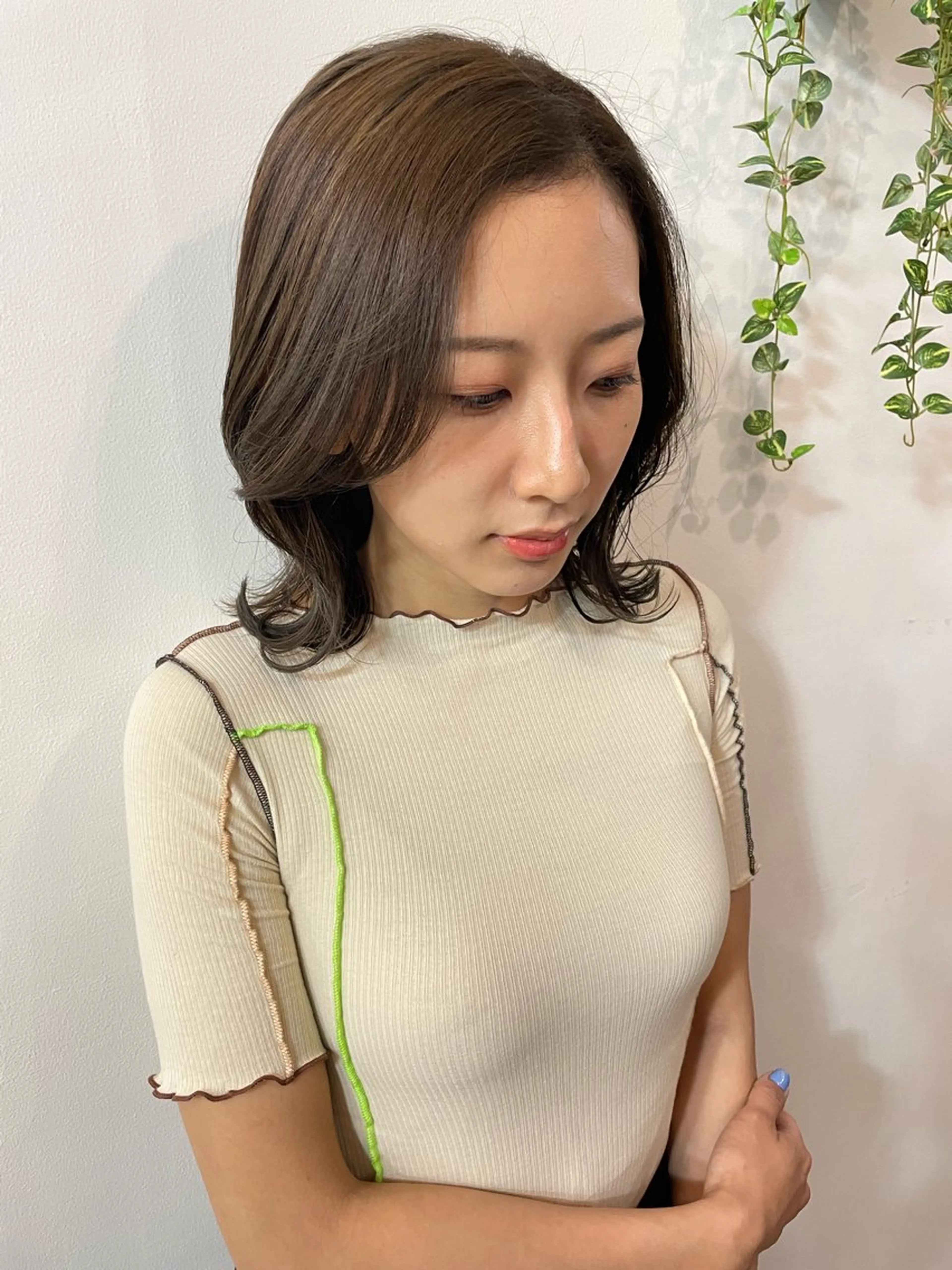 ミディアム カラー カット ヘアカラー トリートメント ツヤ美髪💐 髪質改善/高山愛来のヘアスタイル