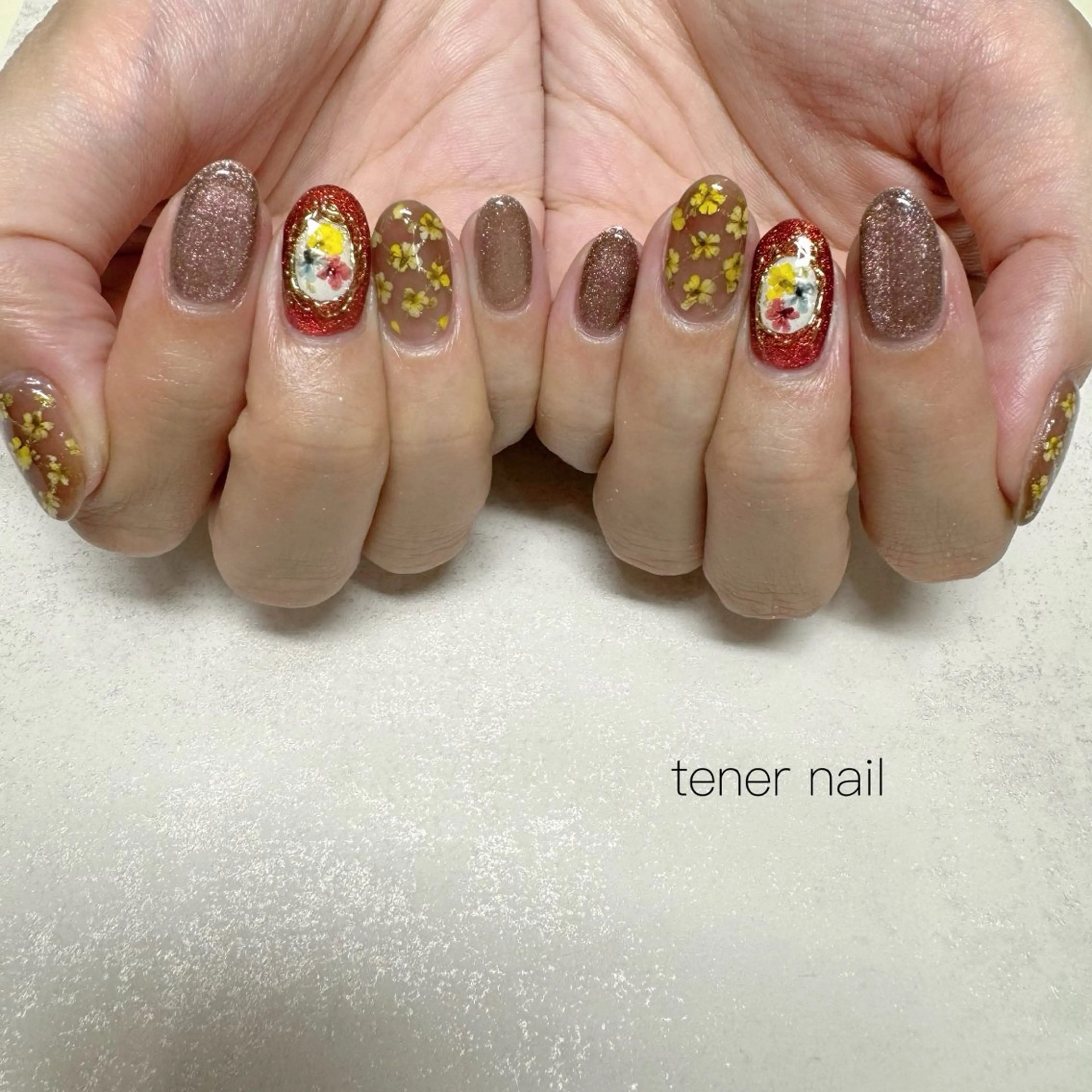 ネイル フラワーネイル ハンドネイル tener  nail  テネルネイル所属・テネルネイル tener nailのネイルデザイン