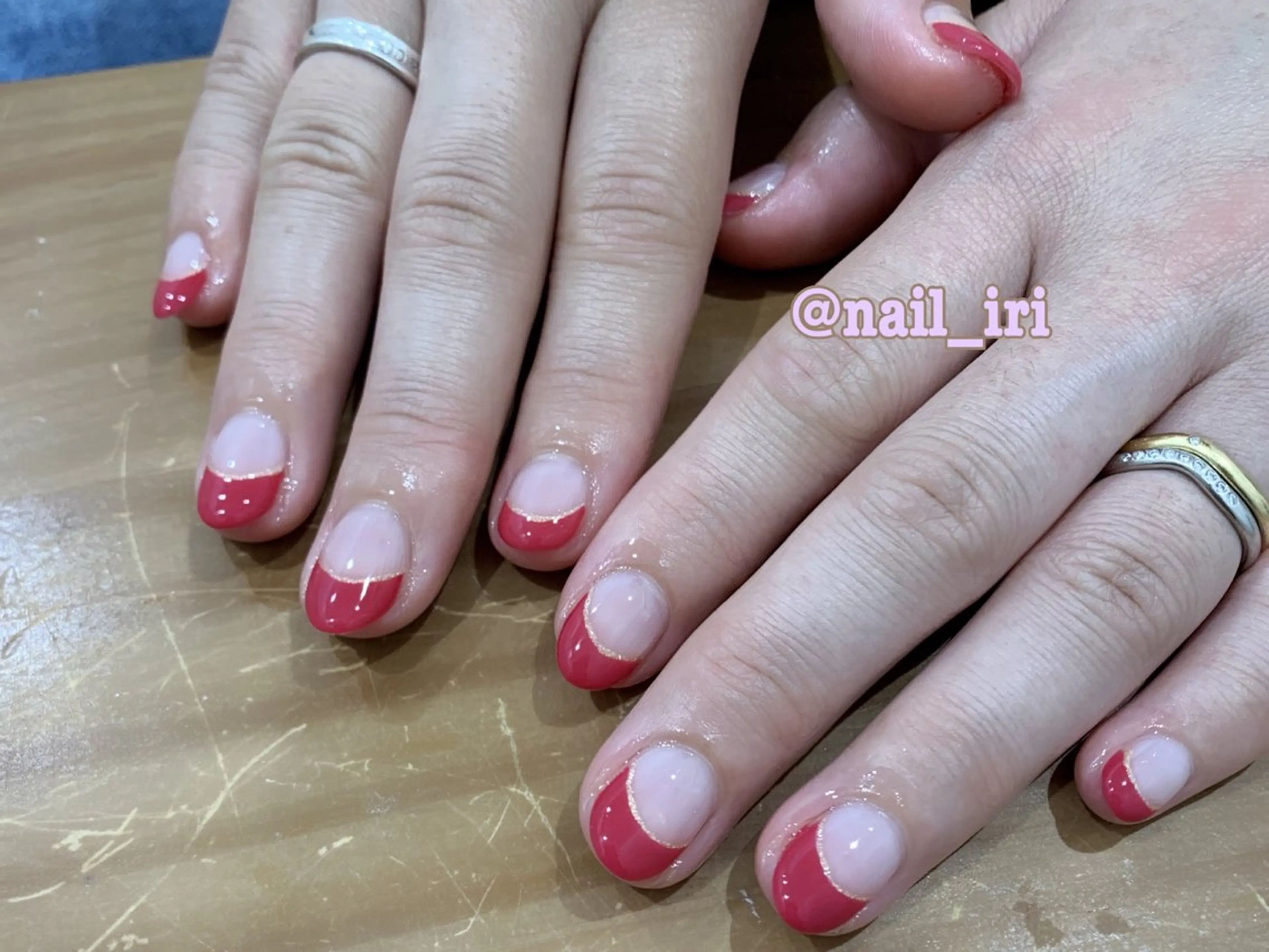 ネイル フレンチネイル ジェルネイル ラメ(グリッター) ハンドネイル 中川 愛理のその他イメージ