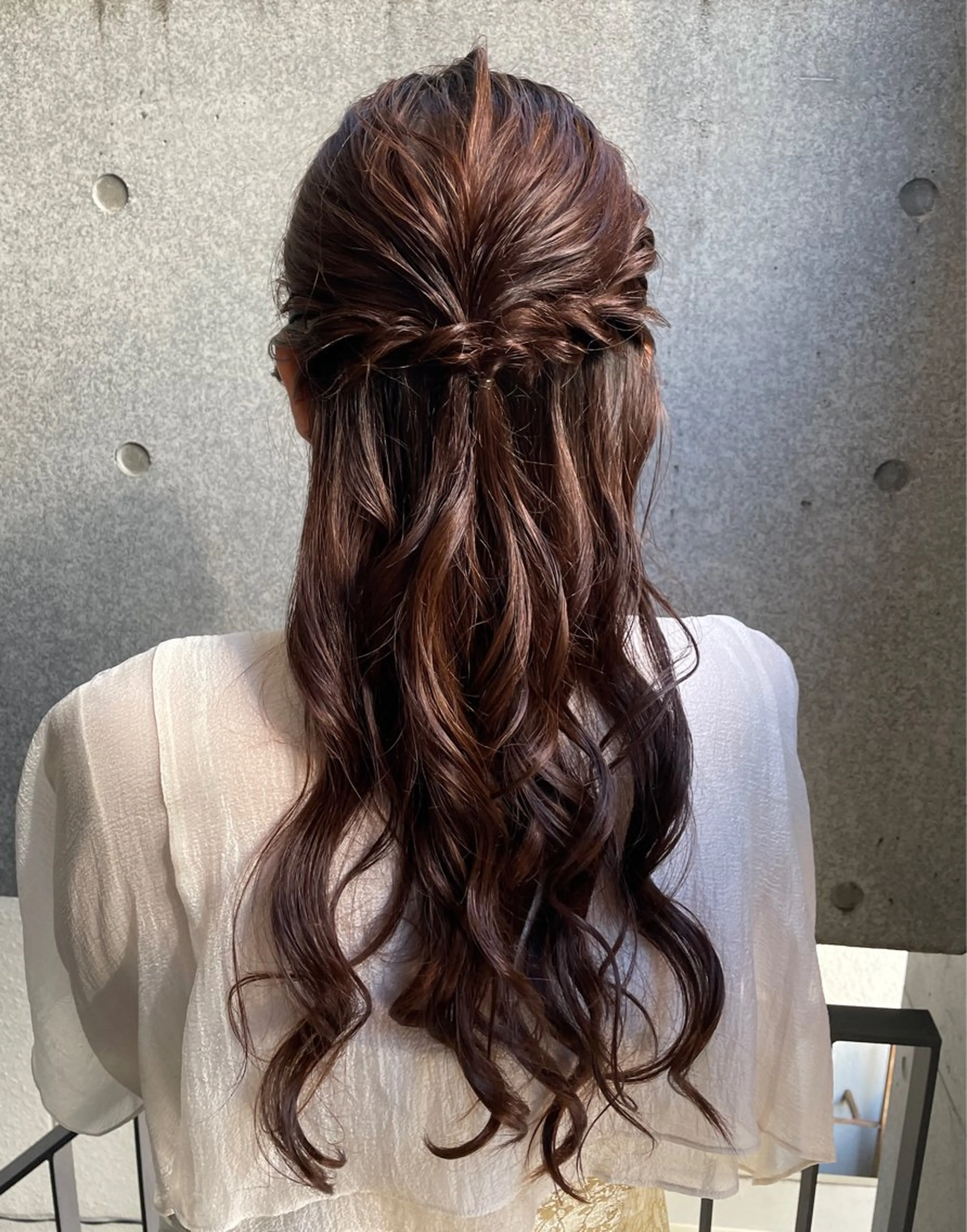 ミディアム ヘアアレンジ 透けカラー/ アレンジ/篠崎渚彩のヘアスタイル