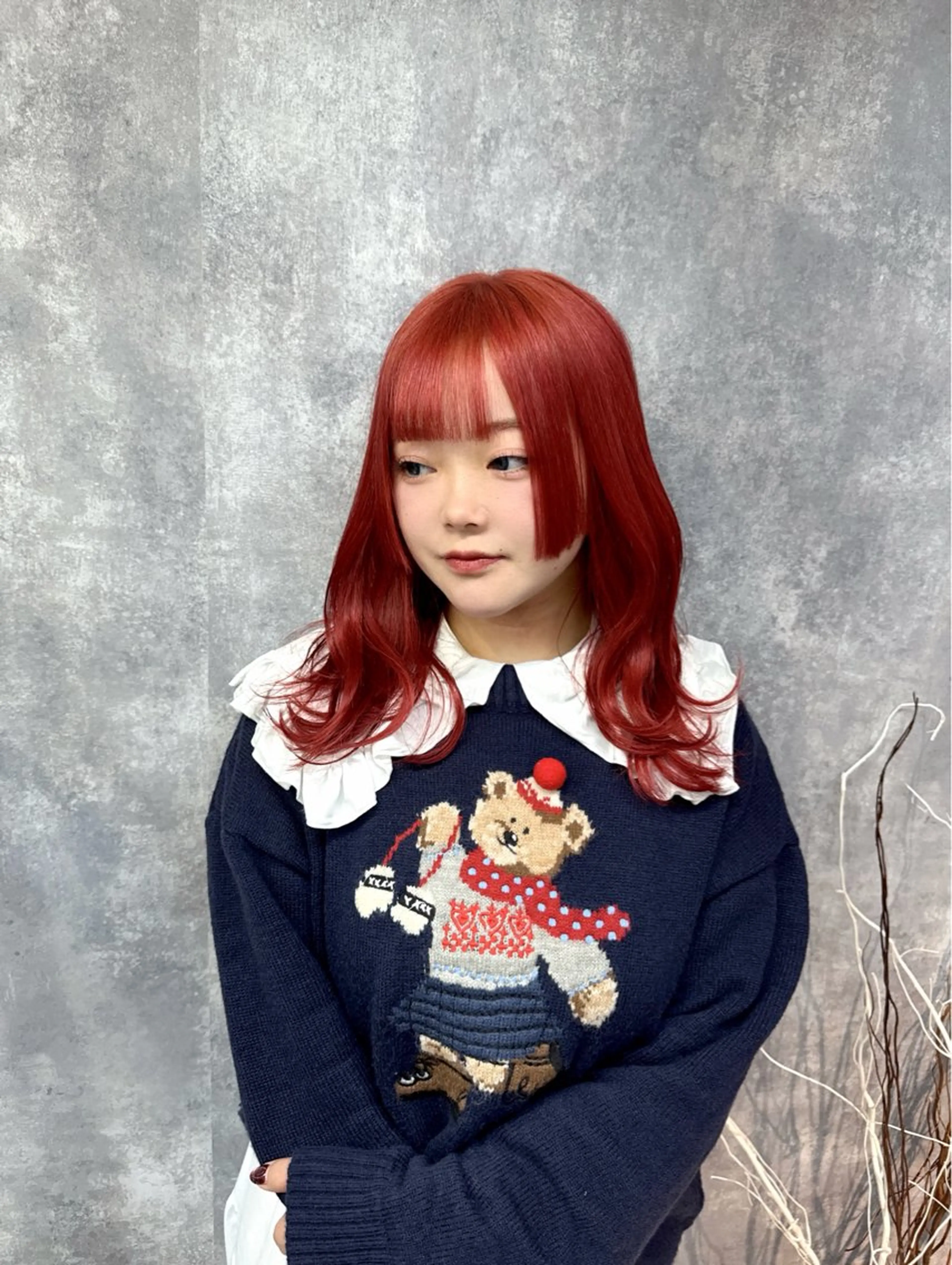 ロング カラー 切りっぱなしボブ ショートボブ バレイヤージュ ベージュカラー グレージュ 【.ico】心斎橋 飛田ゆうきのヘアスタイル