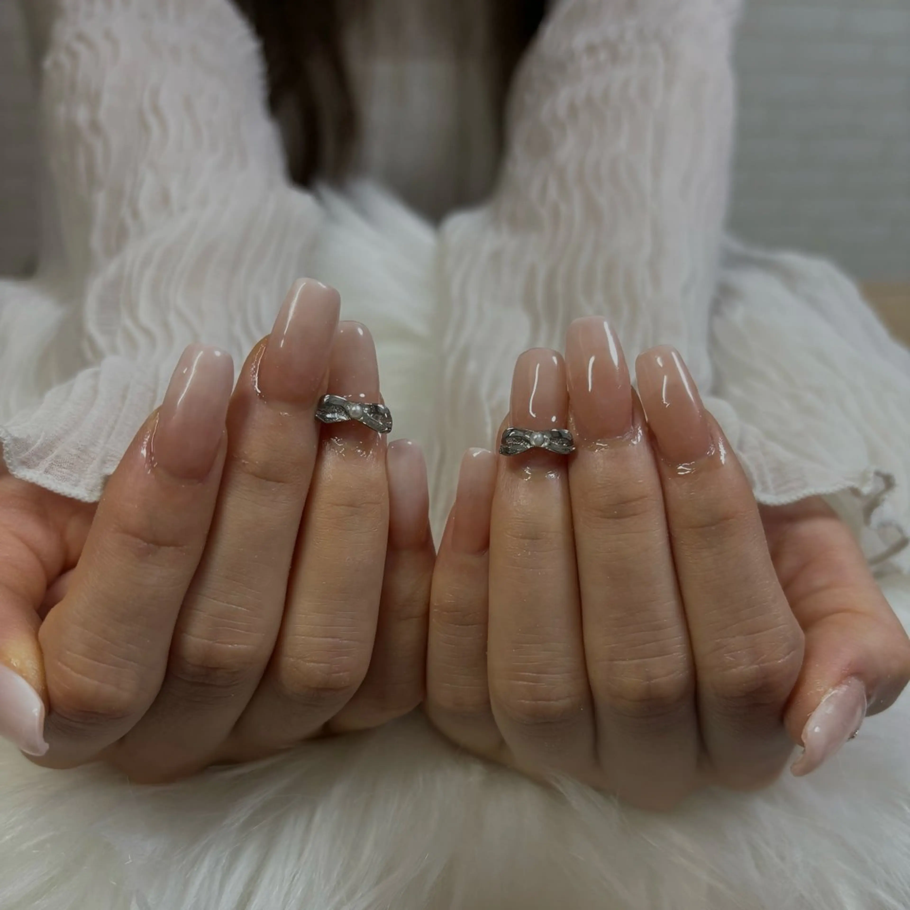 ネイル 長さ出し 韓国ネイル マグネットネイル ニュアンスネイル オフィスネイル vante_aimi .パラジェル取扱店のネイルデザイン