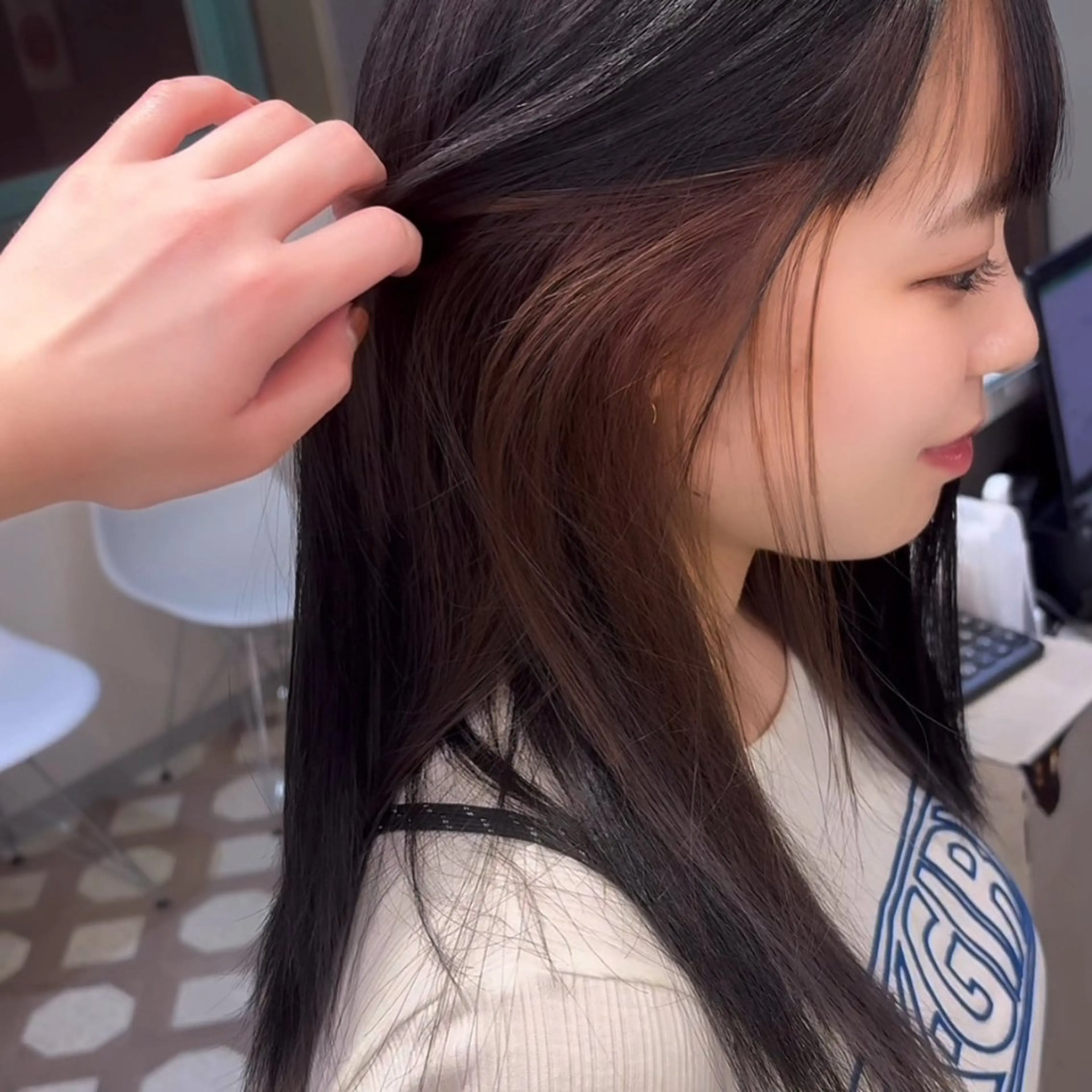 ロング カラー ヘアカラー ミルクティー/ピンク /ブロンド 咲良のヘアスタイル