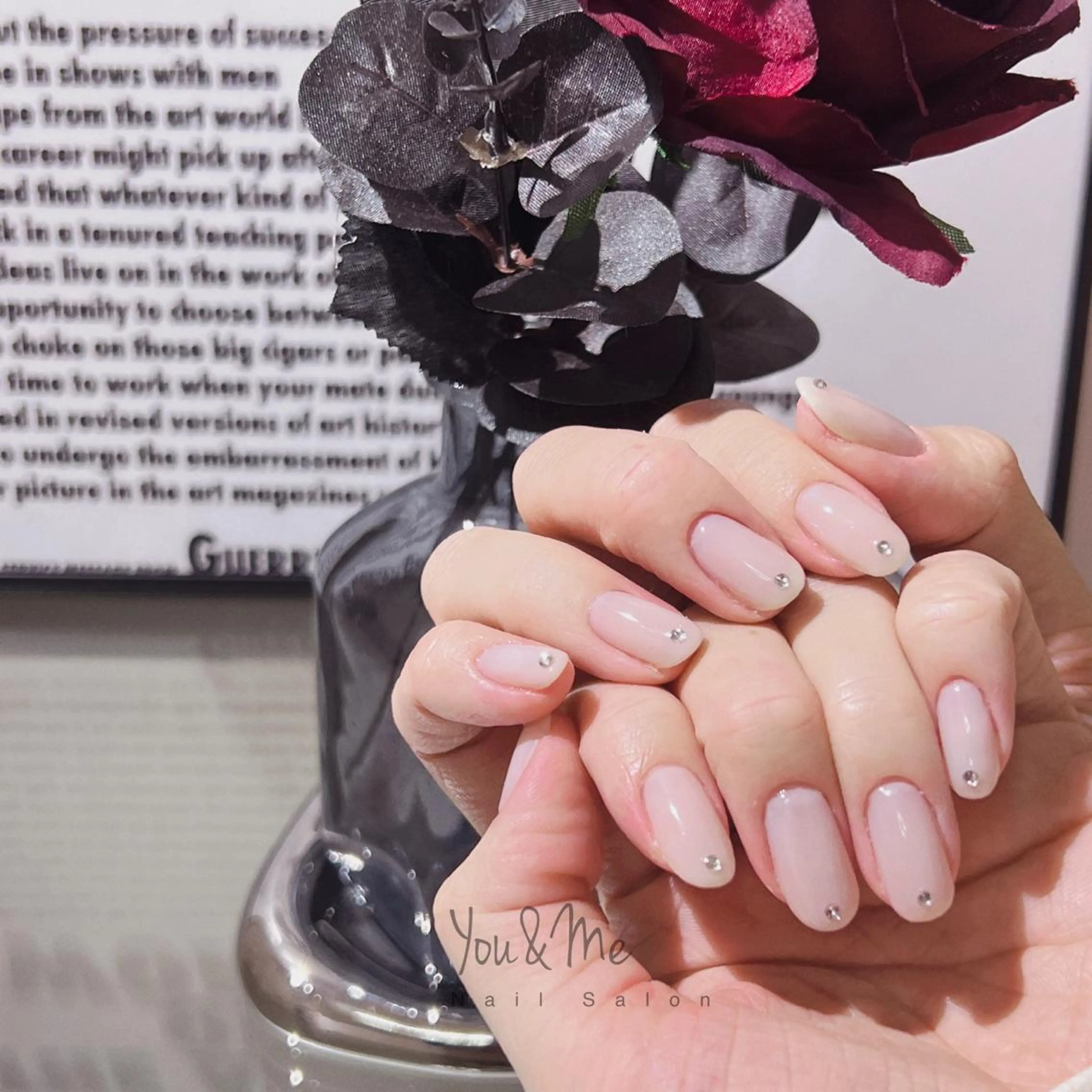 ネイル アートネイル フラッシュネイル フレンチネイル ジェルネイル ガラスフレンチ You&Me Yukiのネイルデザイン