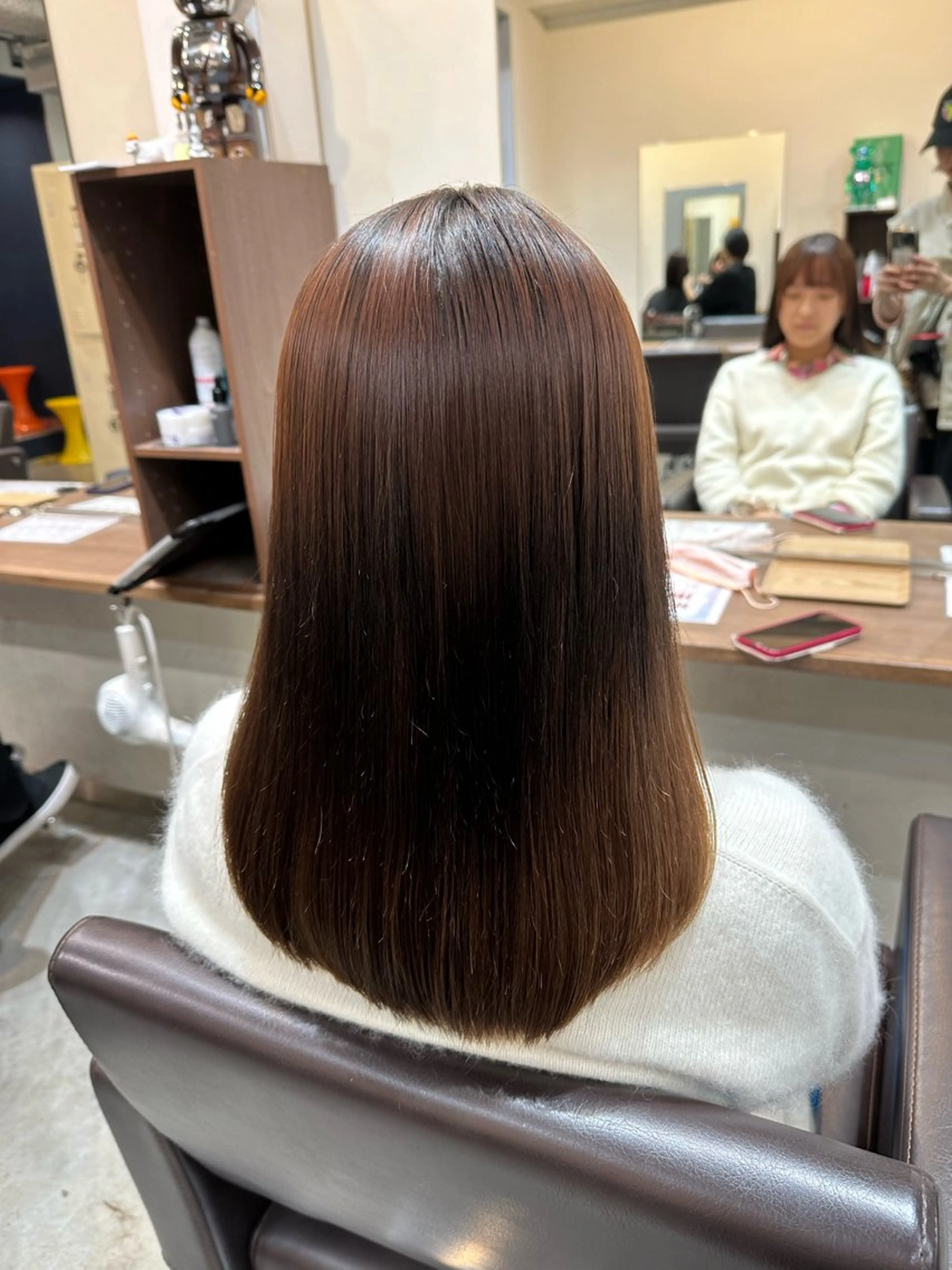 ミディアム 縮毛矯正+モテカラー 🎀✨mihoのヘアスタイル