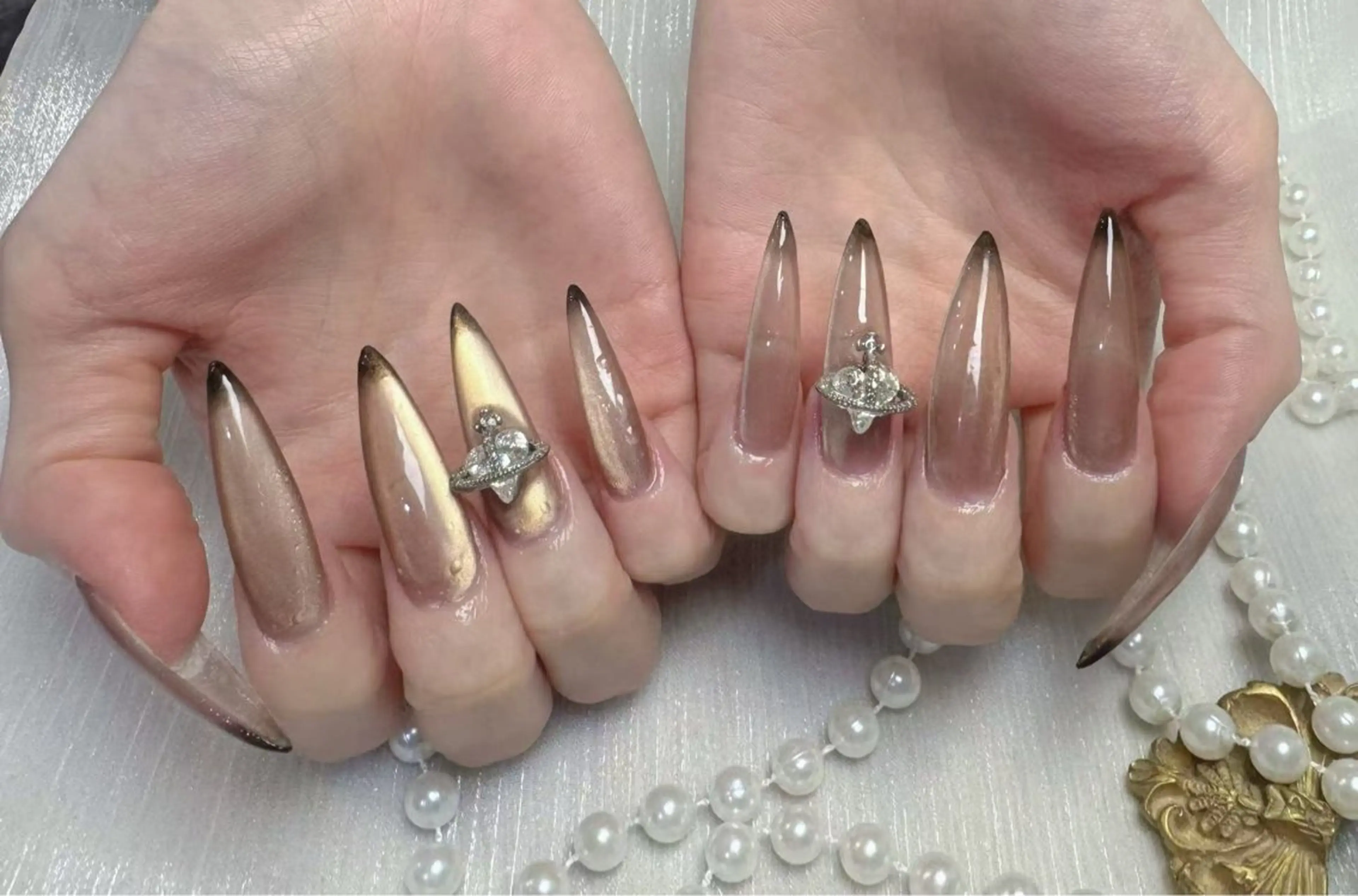 ネイル アートネイル フットネイル ジェルネイル ハート マグネットネイル Babarla　Nail　Salon所属・babarla Nailのネイルデザイン