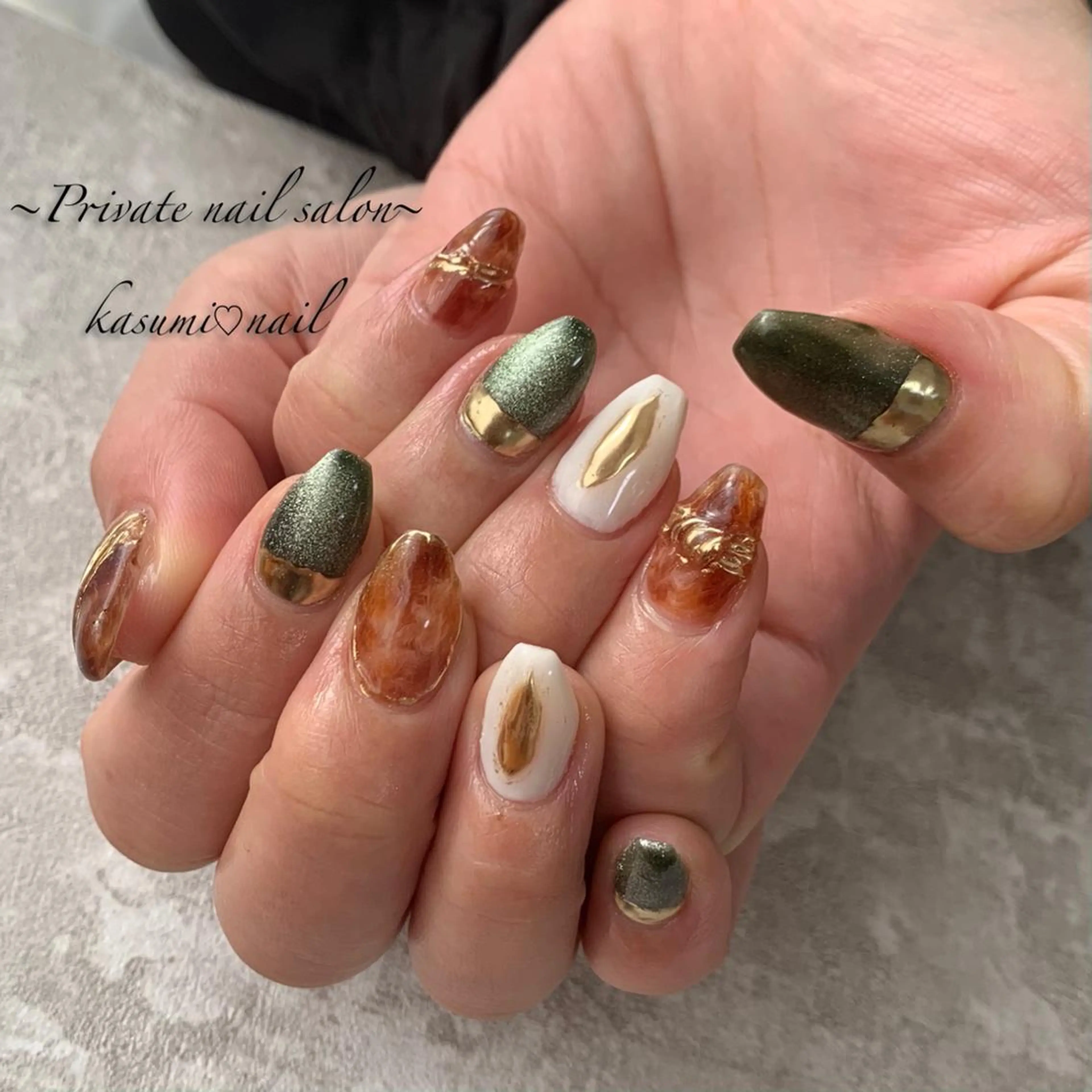 ネイル マグネットネイル ミラーネイル ニュアンスネイル 春ネイル KASUMI♡ Nailのネイルデザイン