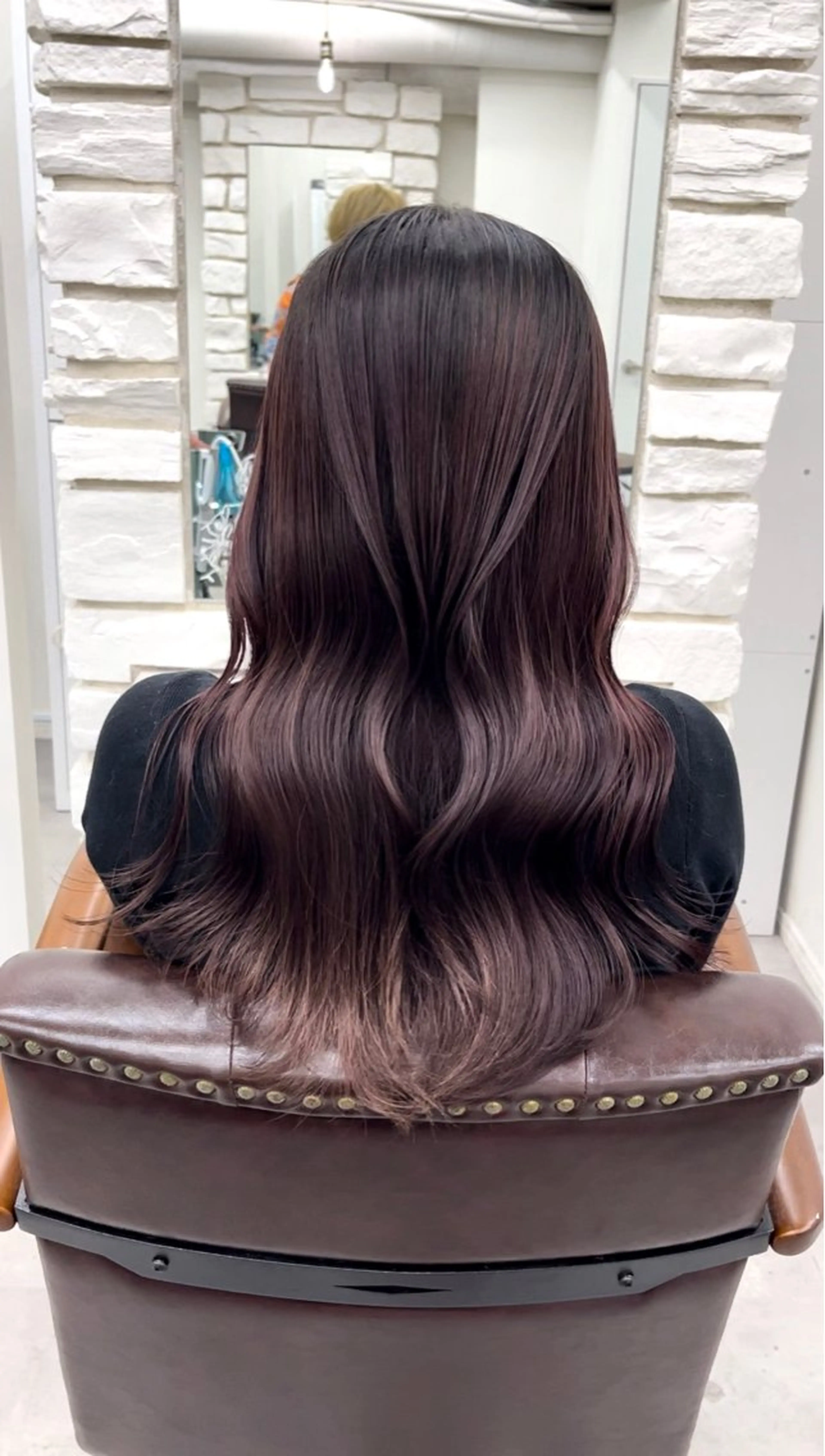 ロング カラー ブラウンカラー ピンクカラー ピンクブラウン カット ヘアカラー トリートメント 天王寺髪質改善なら よしみさん✨のヘアスタイル