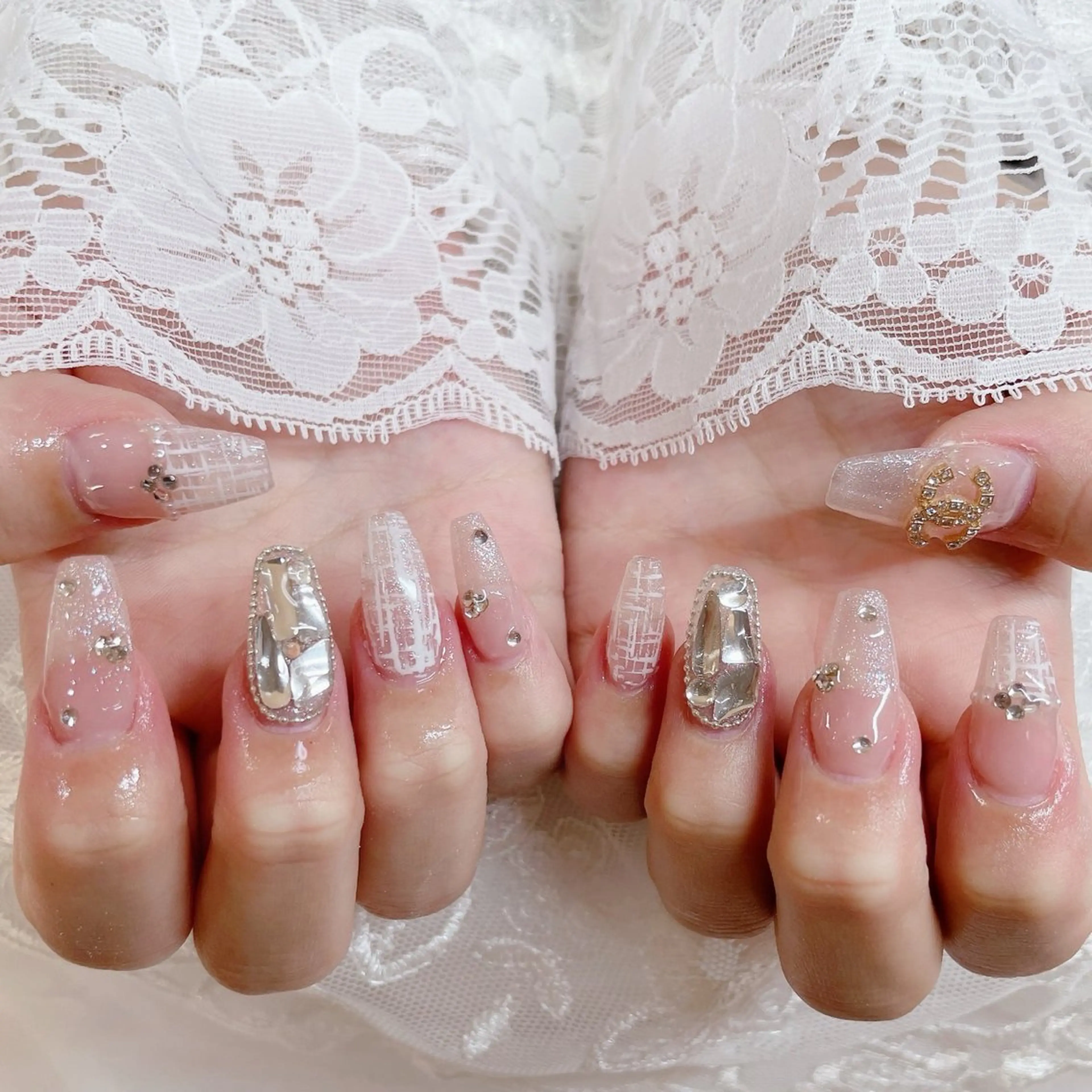 ロング ハンドネイル ハンドケア 💜MIYA nail川崎店のネイルデザイン