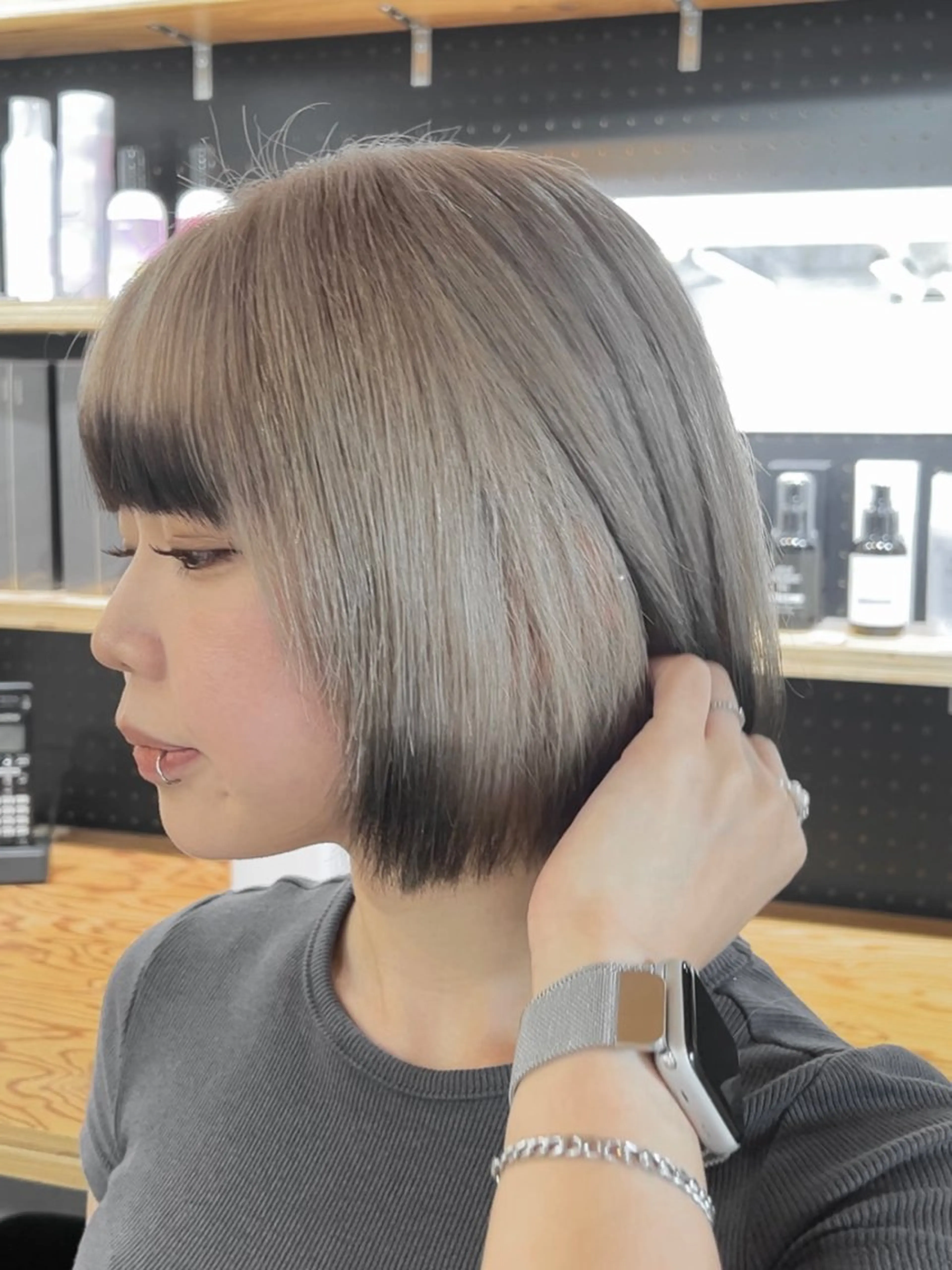 ショート カラー ヘアアレンジ ヘアカラー トリートメント 韓国/ハイトーン/ ボブ🎀MIKU🎀のヘアスタイル