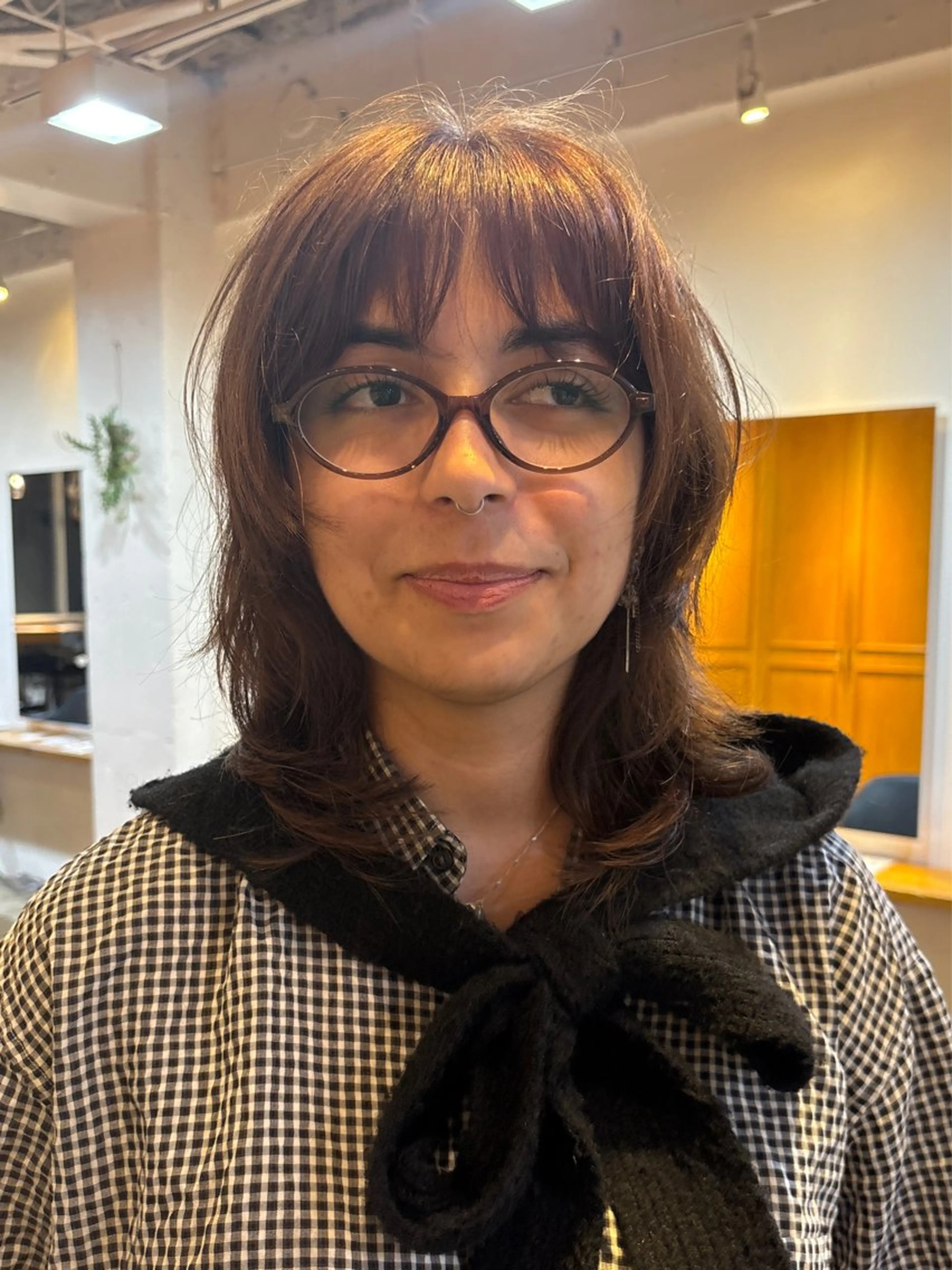 ミディアム カラー パーマ カット ヘアカラー パーマ トリートメント RIN／韓国ヘア レイヤーカットのヘアスタイル