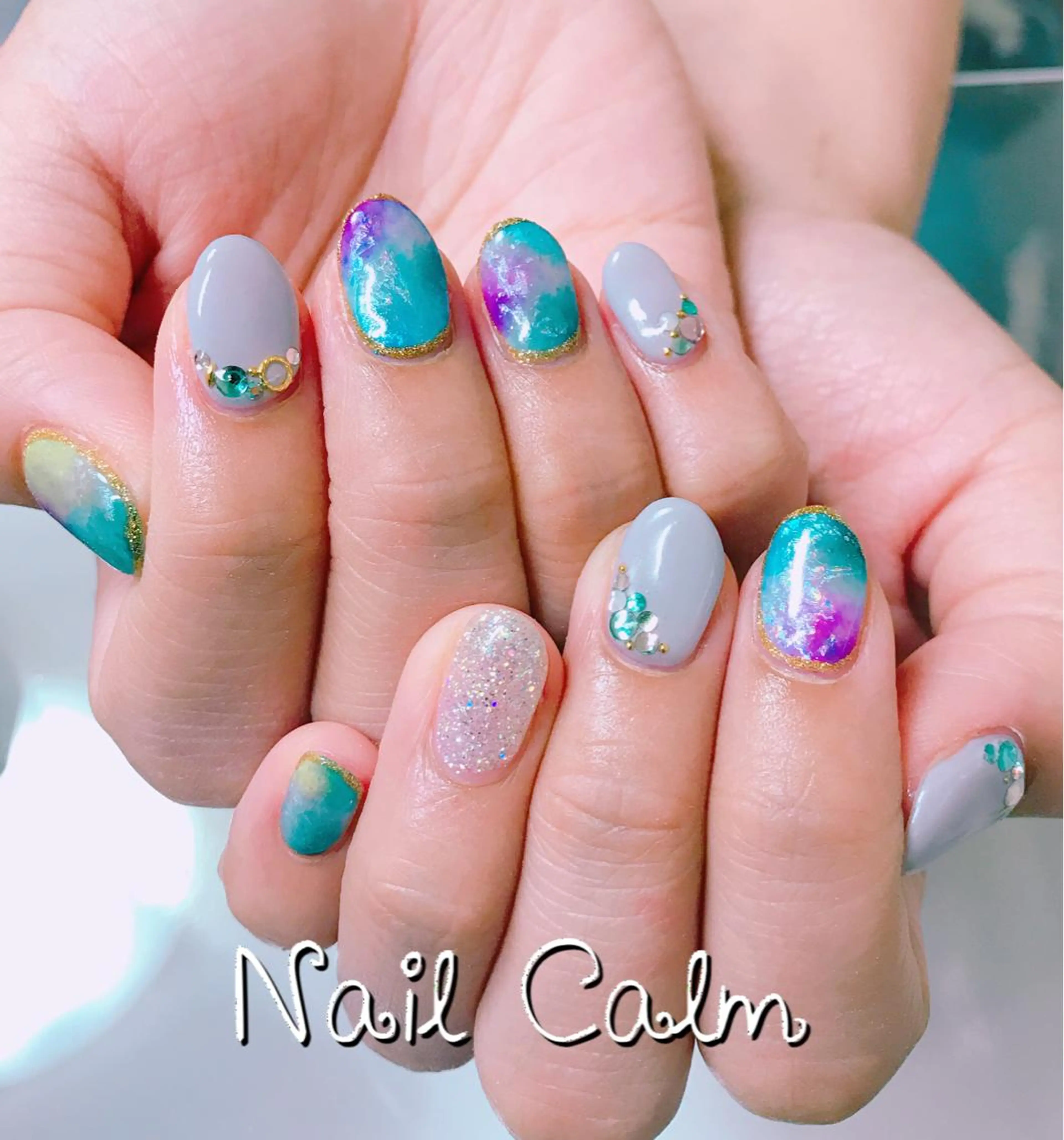 ネイル 夏ネイル ハンドネイル Nail Calm所属・プライベートサロン Calmのネイルデザイン