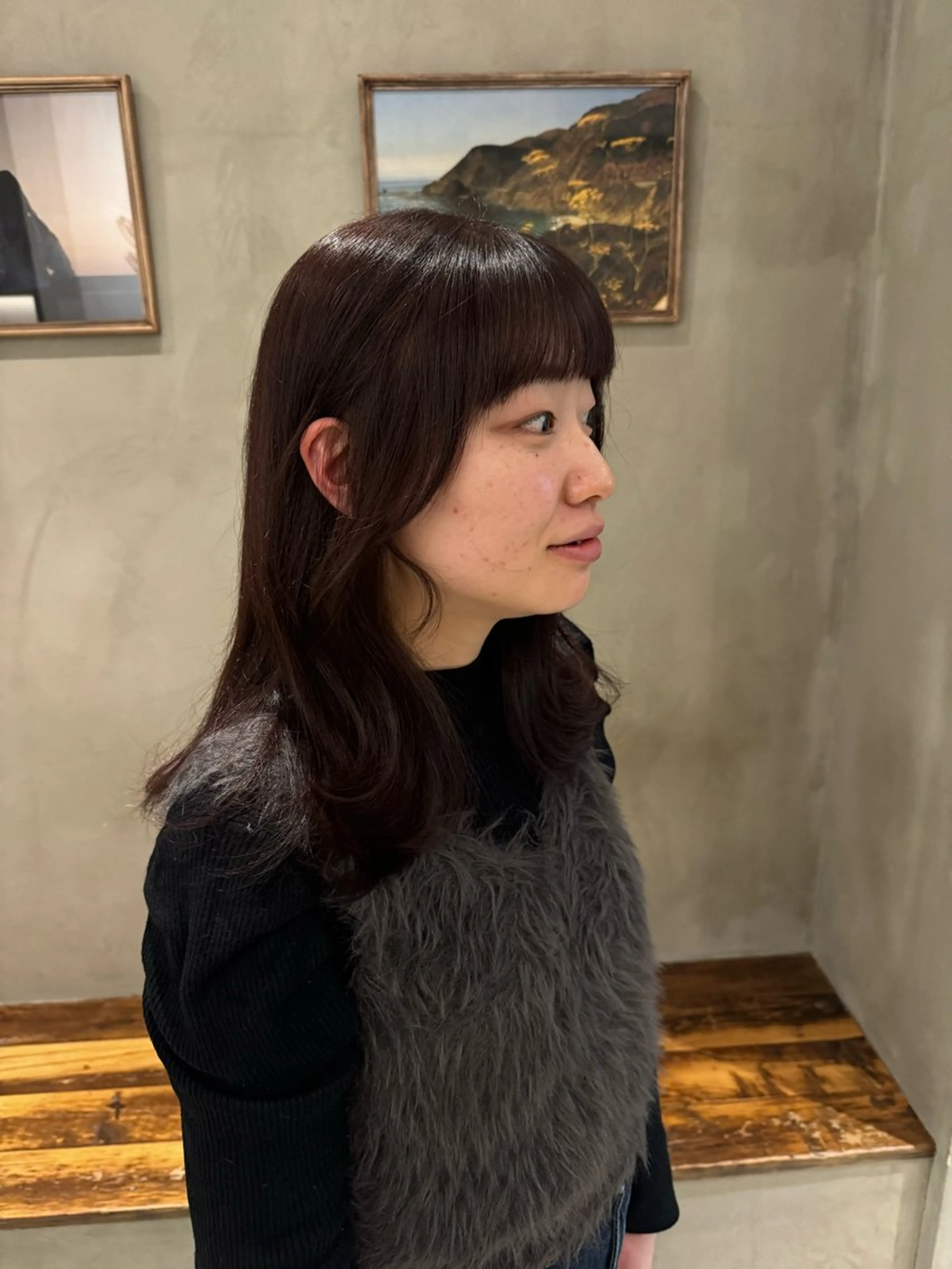 セミロング カット ヘアカラー トリートメント 顔周りcut・ご相談 ＝新宿しずく🇰🇷のヘアスタイル