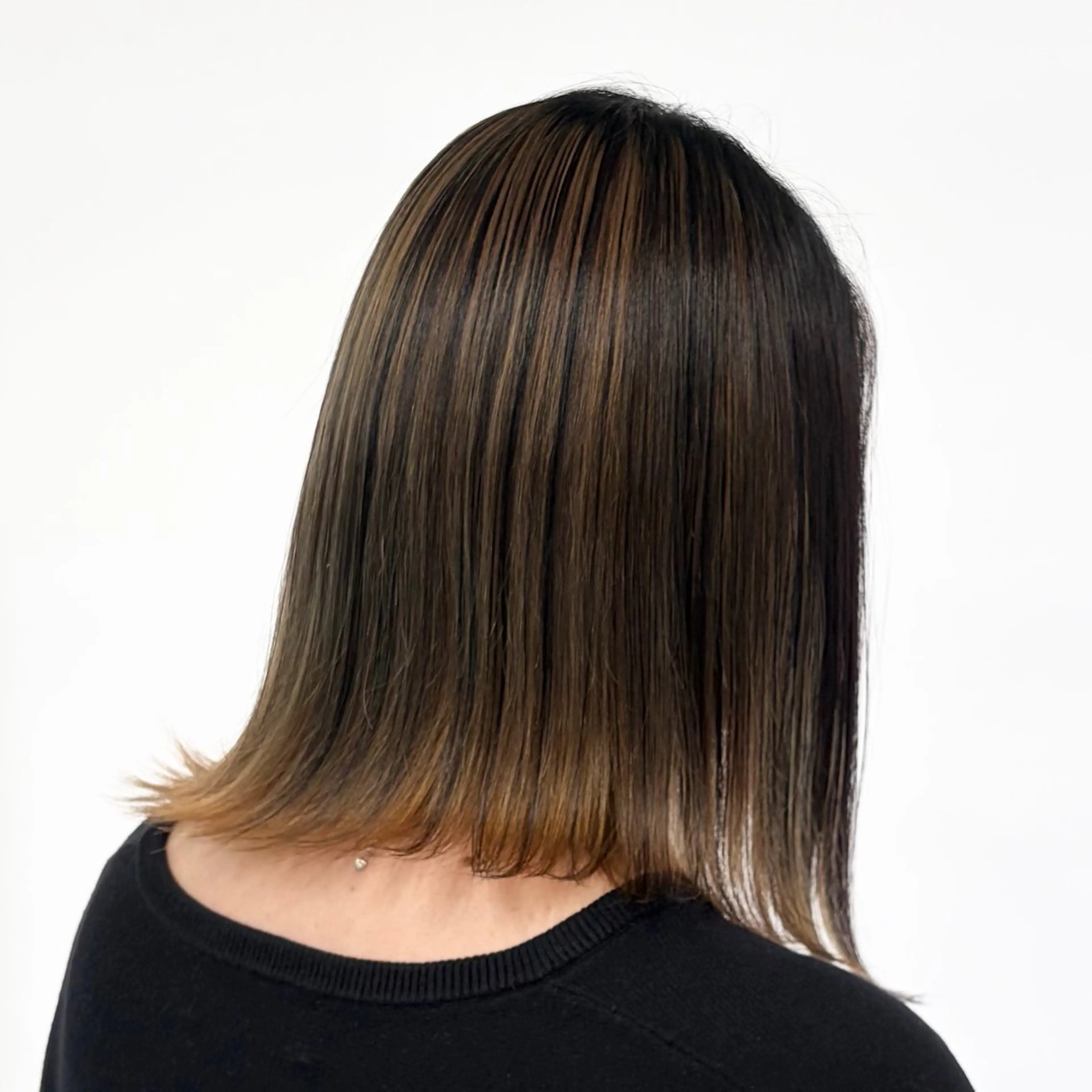 ミディアム カラー ベージュカラー 黒髪 ヘアカラー ボブ/艶カラー/ 暖色/Natsukiのヘアスタイル