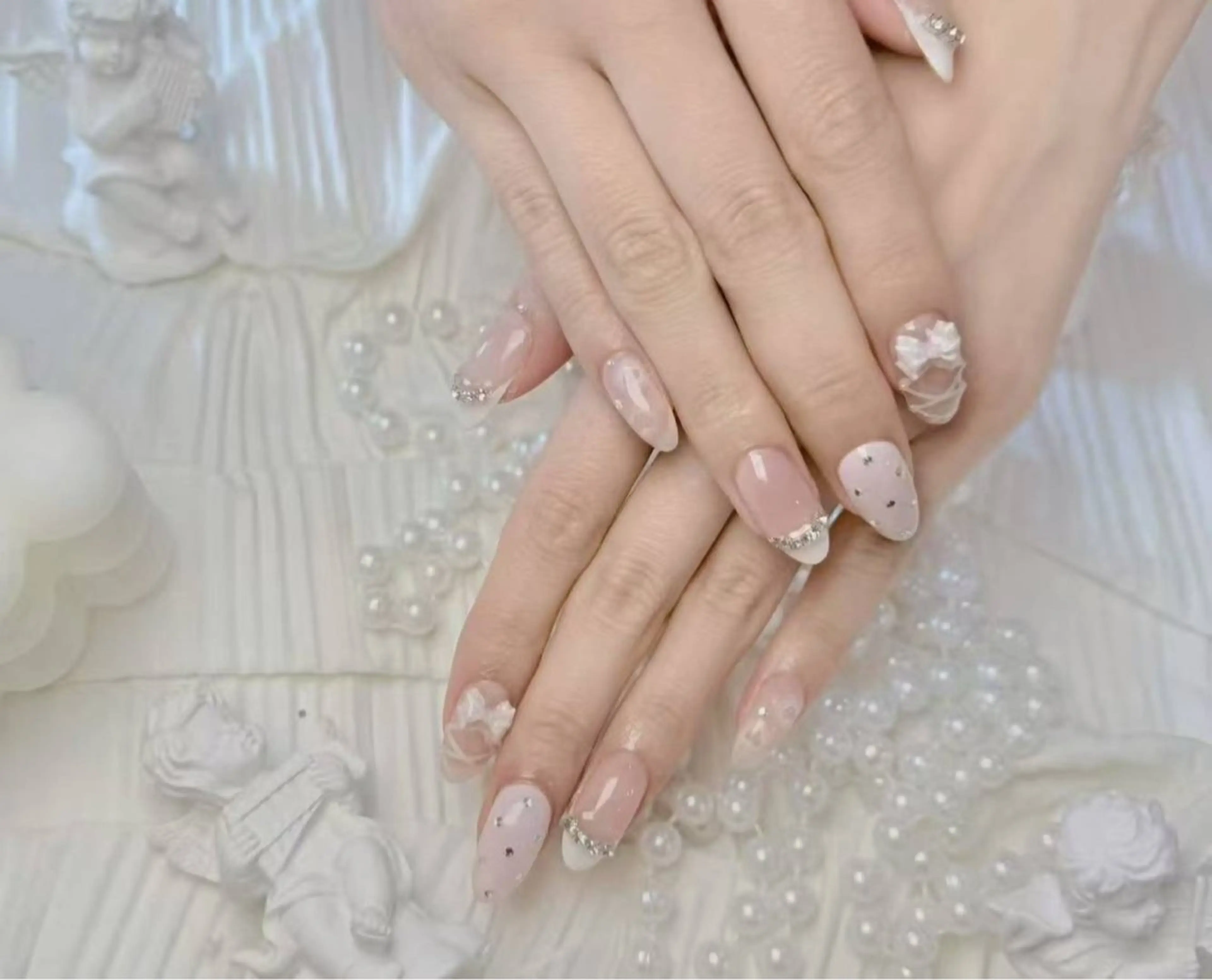 ネイル アートネイル フットネイル ジェルネイル ハート マグネットネイル Babarla　Nail　Salon所属・babarla Nailのネイルデザイン