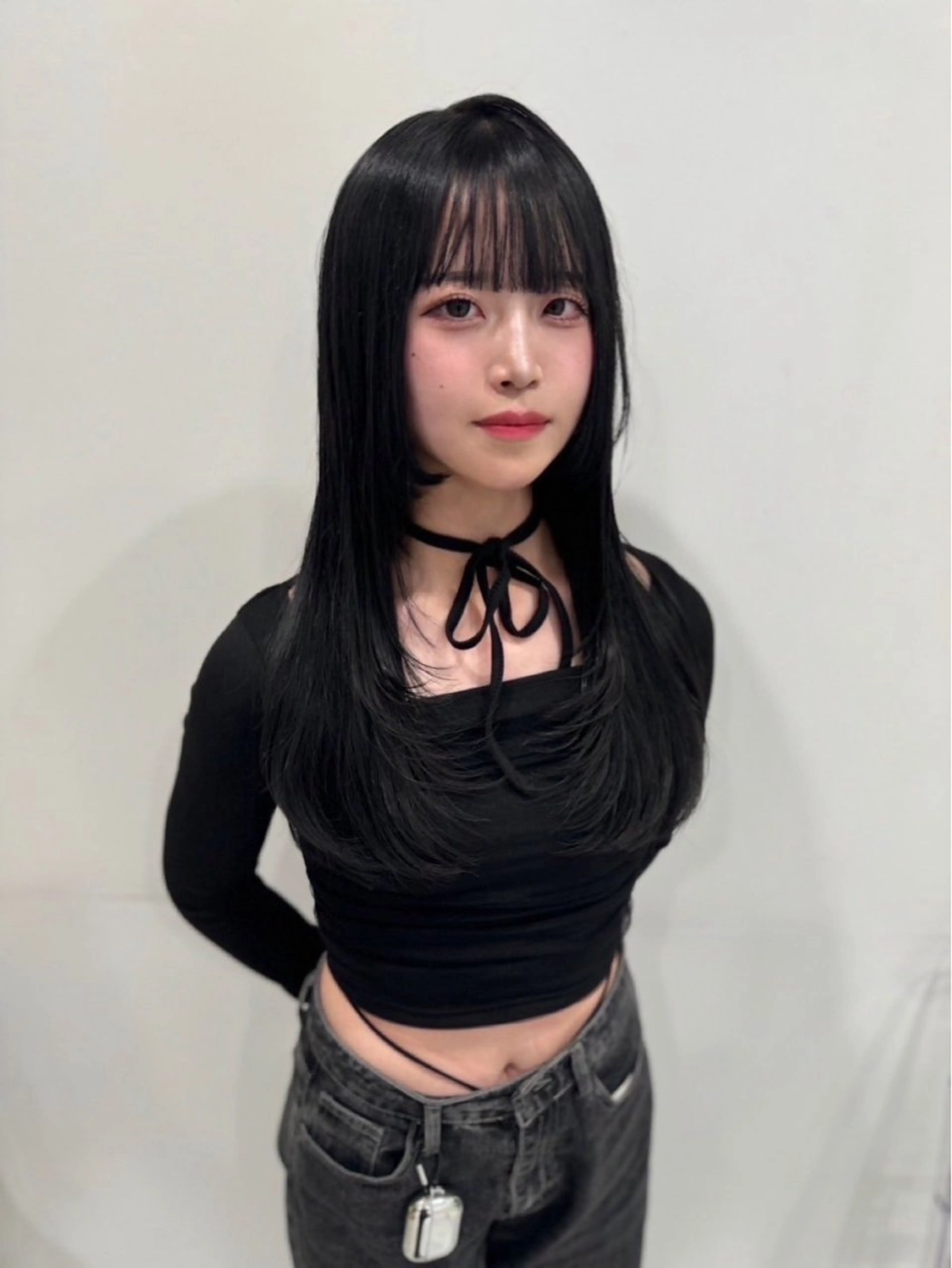 ロング カラー ヘアアレンジ 韓国レイヤーカット /韓国トレンドカラーのヘアスタイル