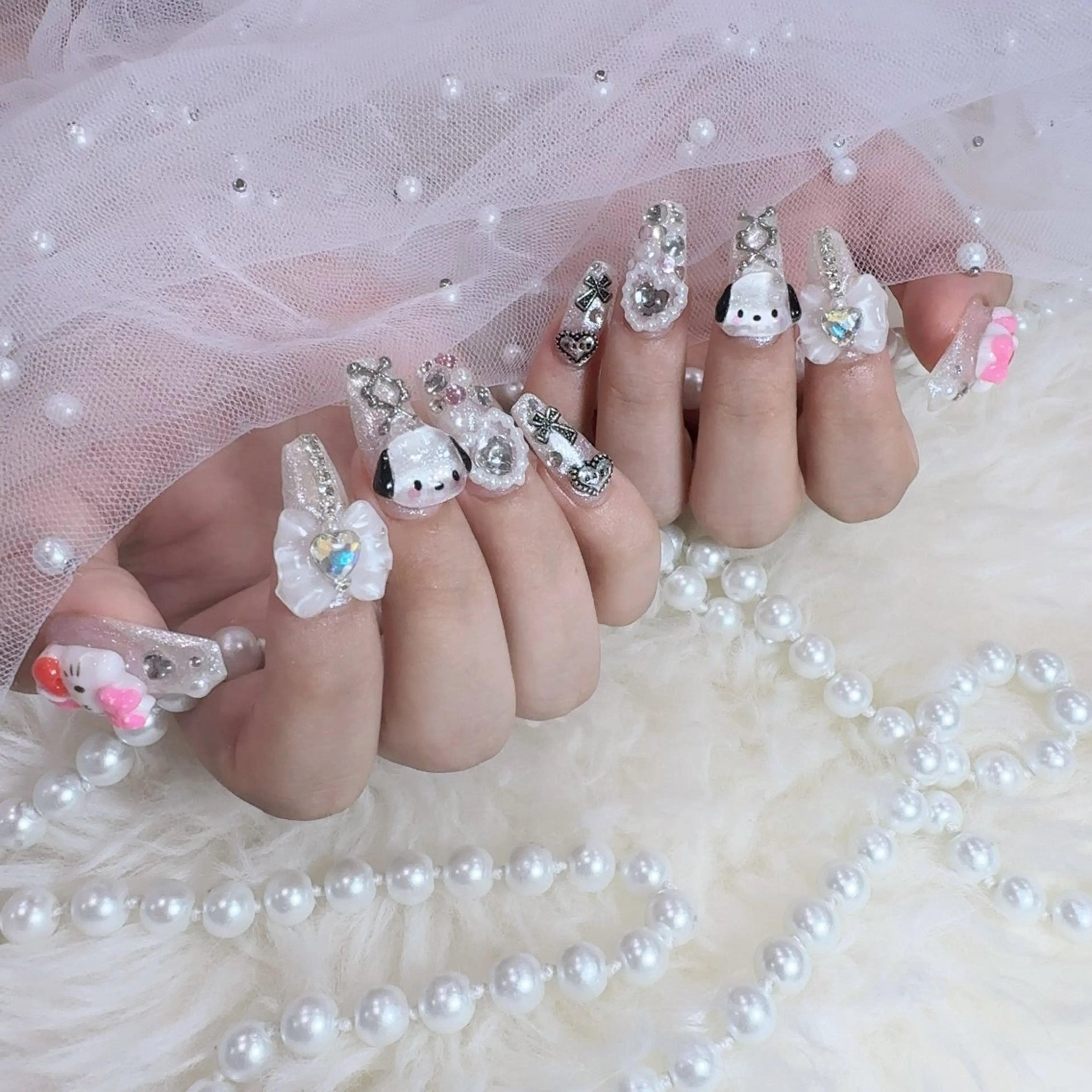 ネイル アートネイル 長さ出し フットネイル フレンチネイル ガラスフレンチ You&Me Yukiのネイルデザイン