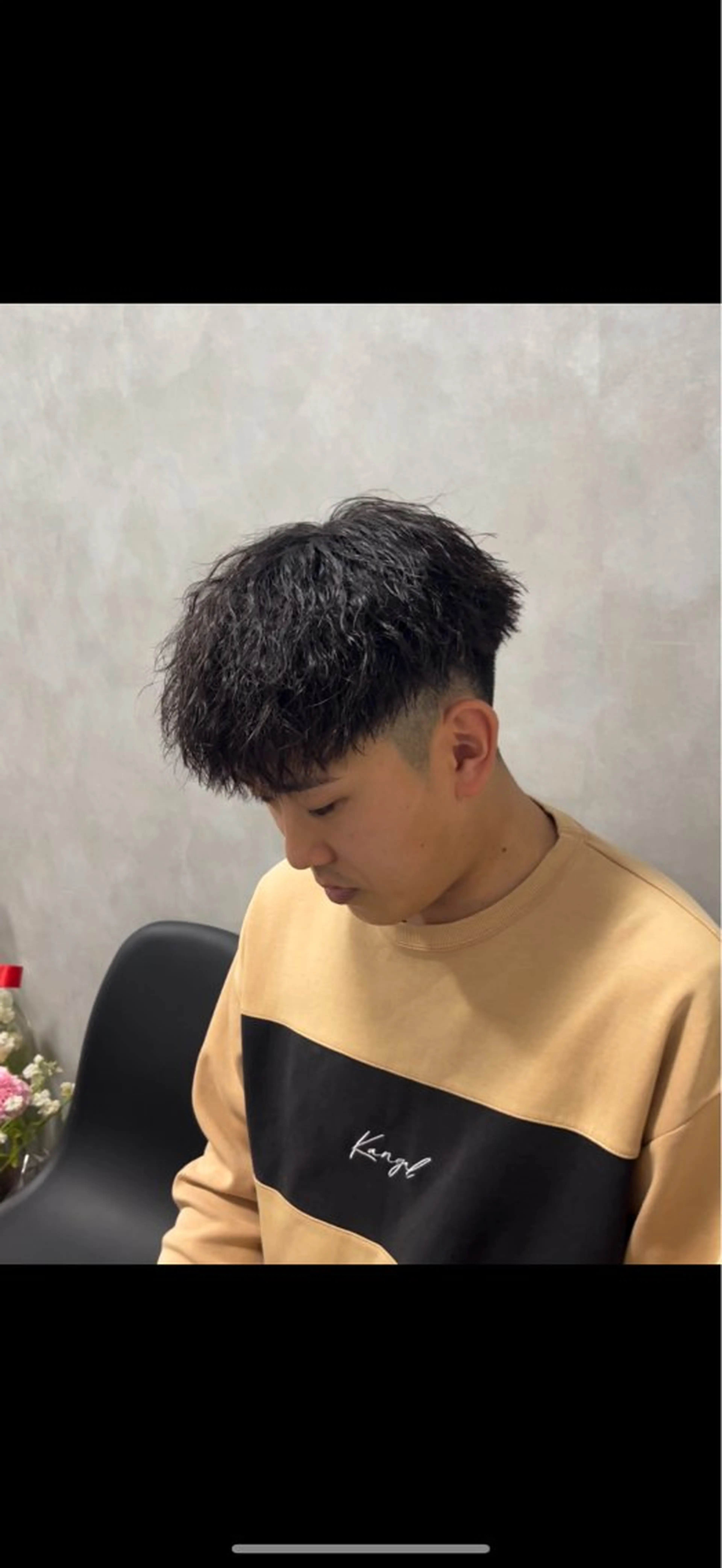 ミディアム パーマ メンズ スペインカール カット パーマ メンズパーマ特化 美容師kouyaのヘアスタイル