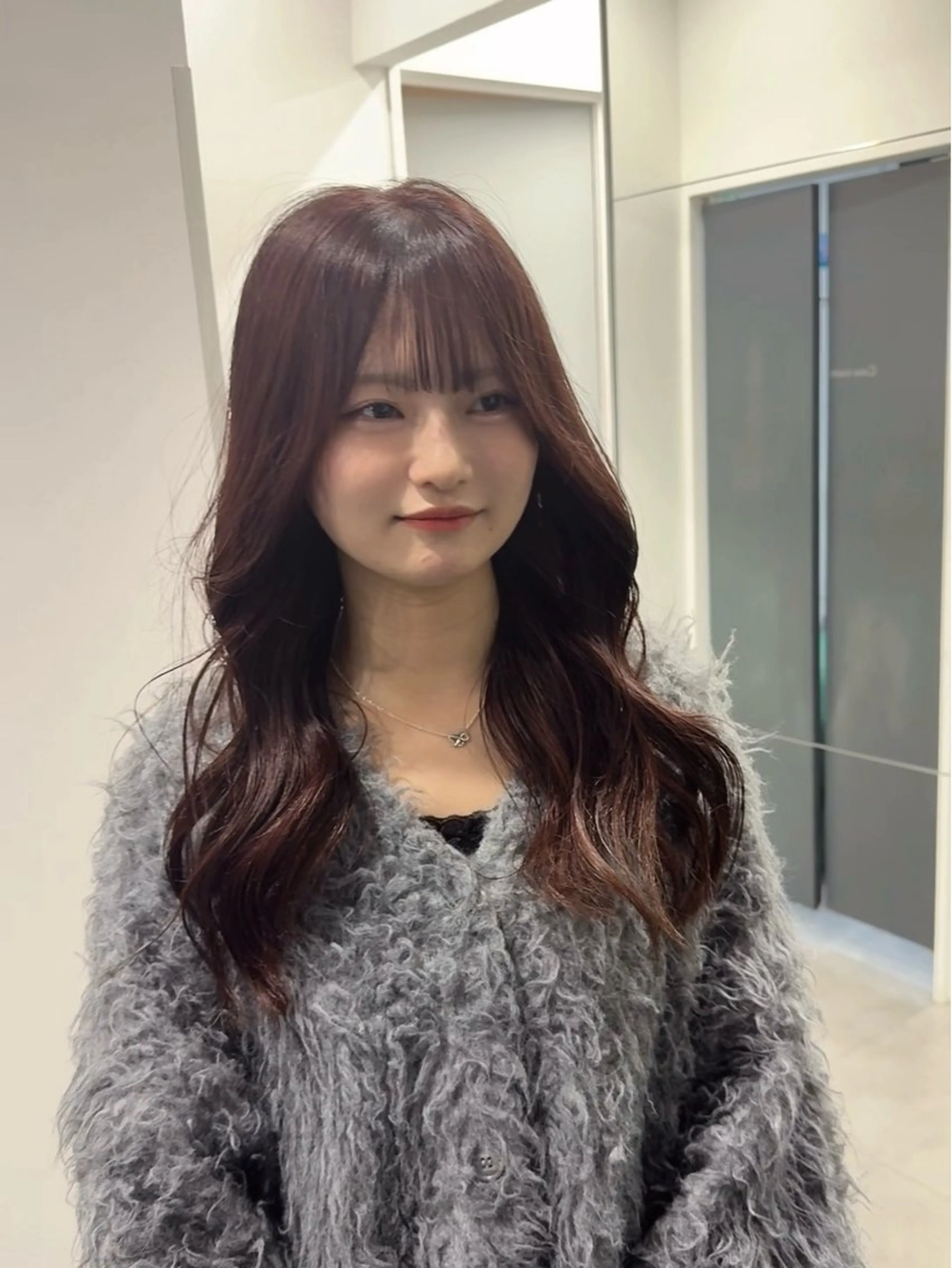 ロング カラー ボルドーカラー レイヤーカット カット ヘアカラー トリートメント GO TODAY シェアサロン 町田店所属・韓国ヘア🇰🇷 スズキのヘアスタイル