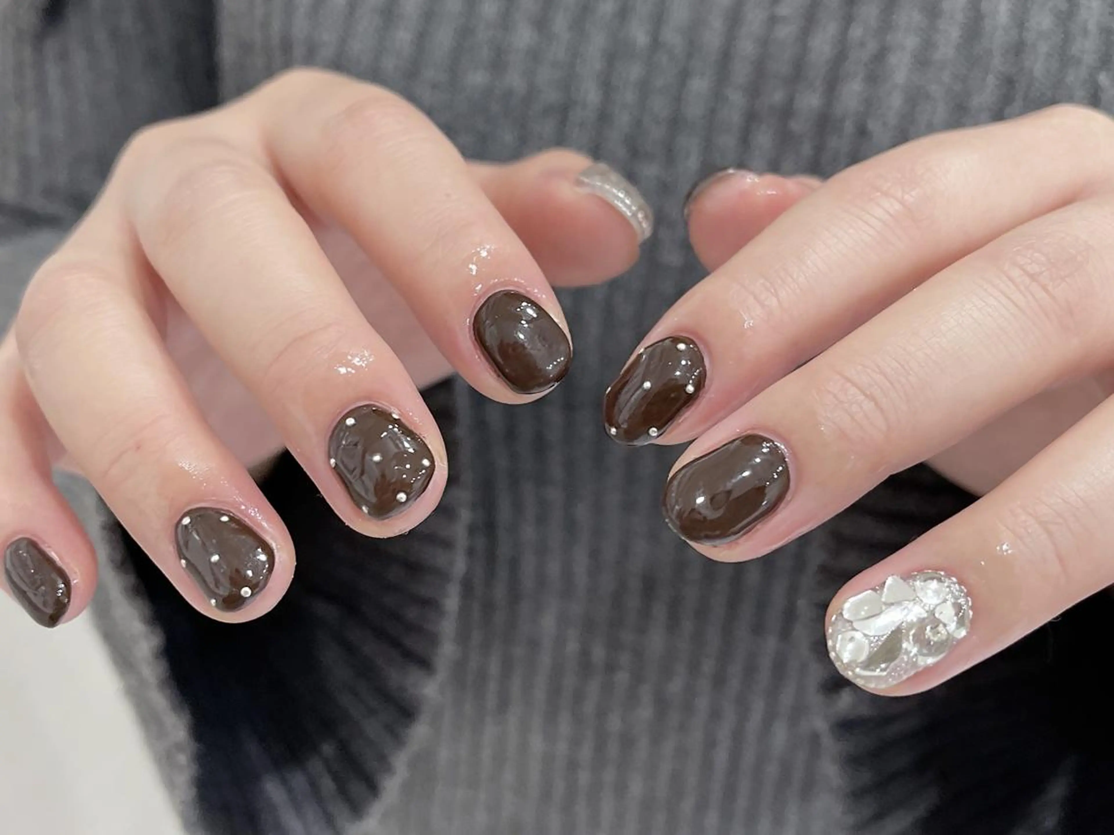 ネイル アートネイル 持ち込み ki🍒🍒 ki ツルツルネイルのネイルデザイン