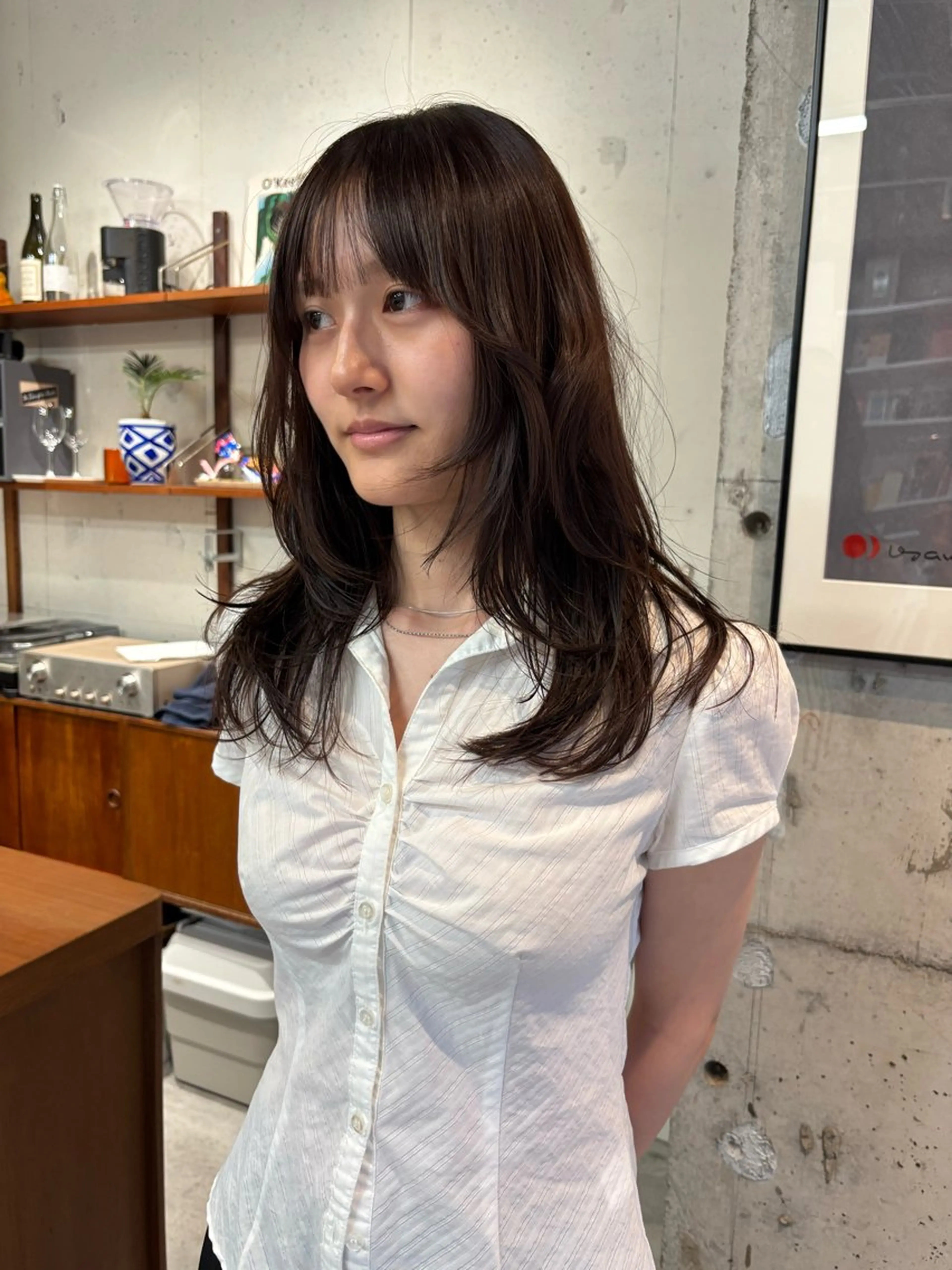 セミロング レイヤーカット カット 永田 愛莉のヘアスタイル