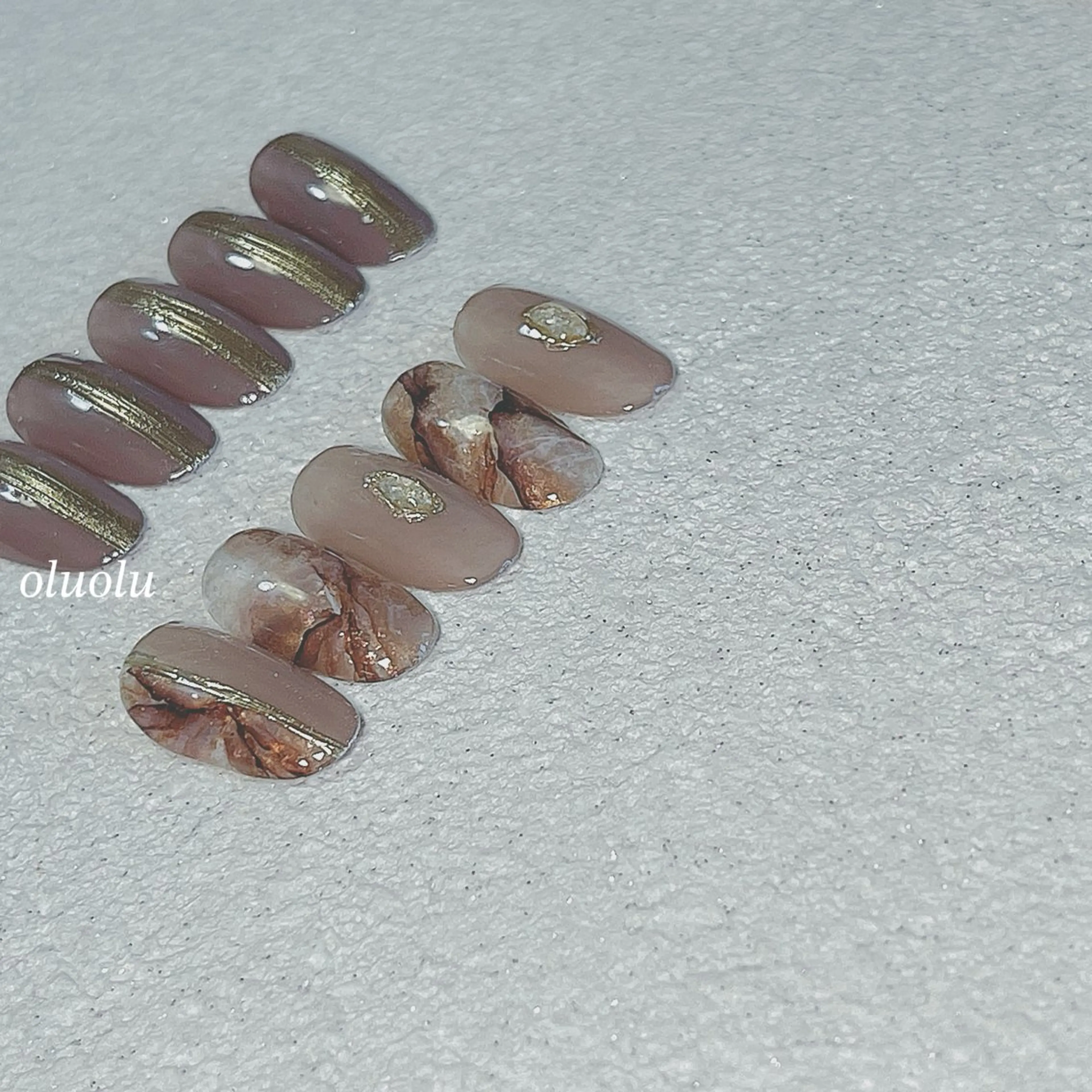 ネイル アートネイル フットネイル 大理石ネイル(マーブル) ニュアンスネイル ハンドネイル 大村 紬華のネイルデザイン