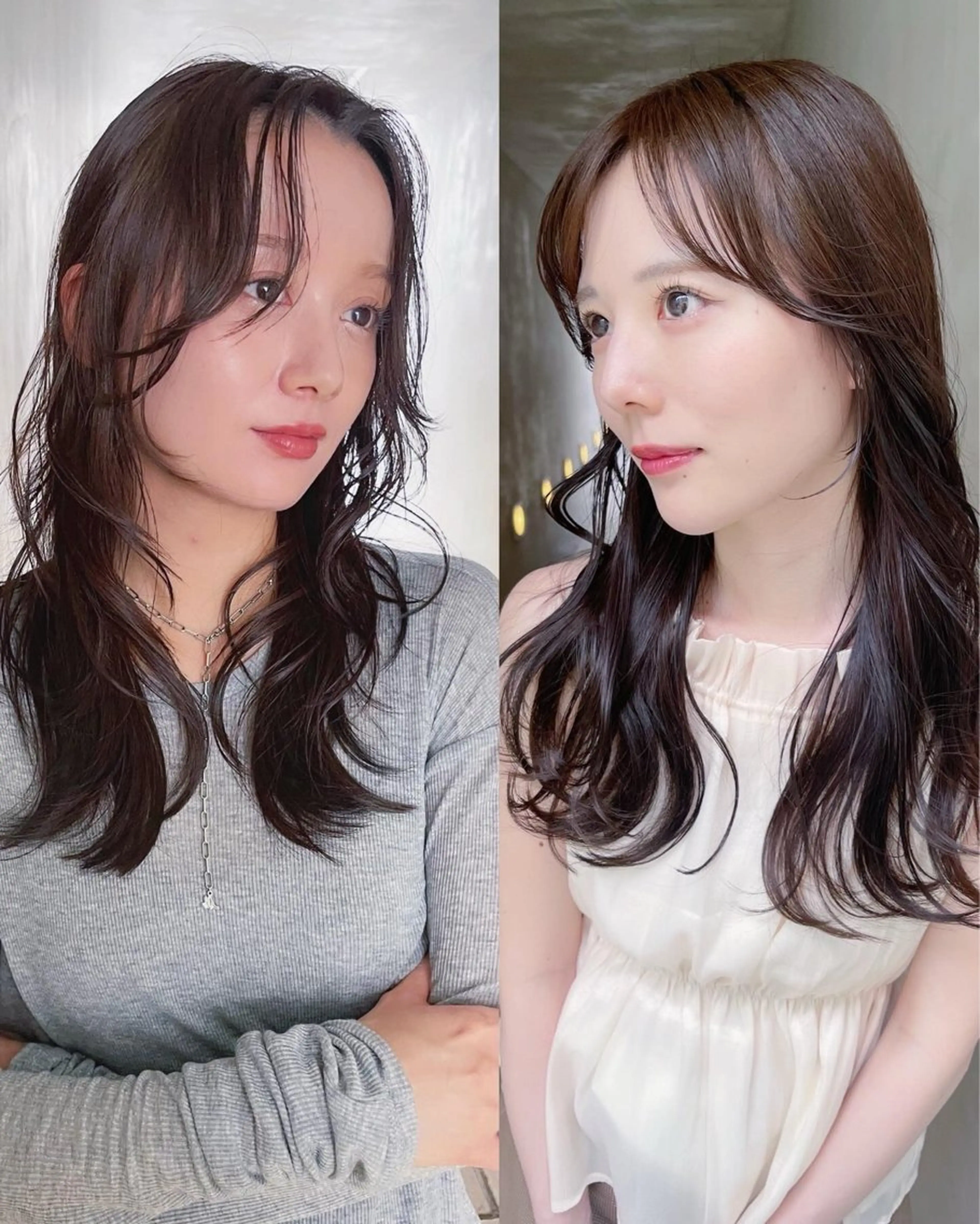 セミロング カラー レイヤーカット カット ヘアカラー トリートメント AiM 大名　似合わせカットのヘアスタイル