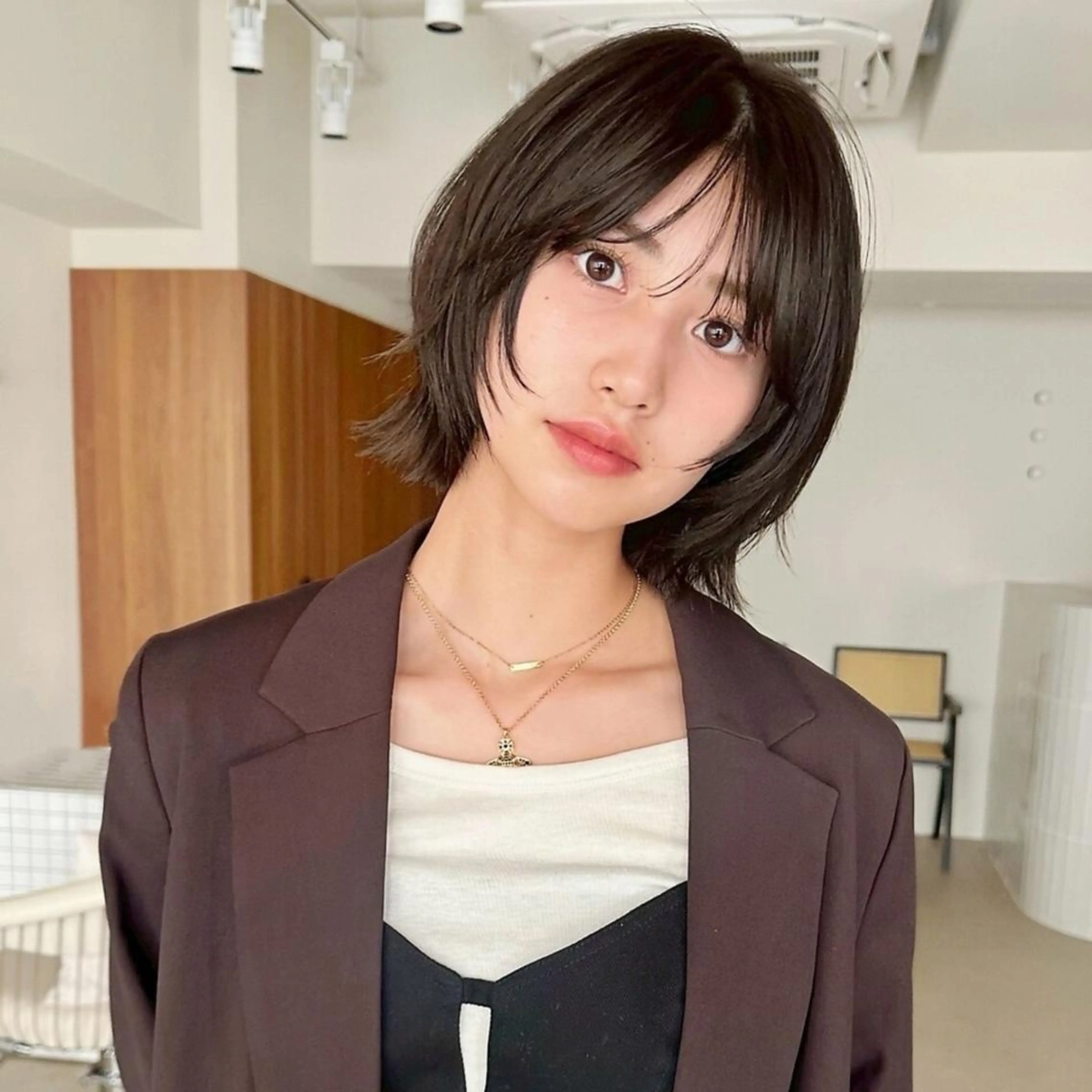 ショート カラー 切りっぱなしボブ ショートボブ ボブレイヤー ボブ レイヤーカット カット ヘアカラー ボブ・レイヤー特化型 お悩み解決サロン☀️のヘアスタイル