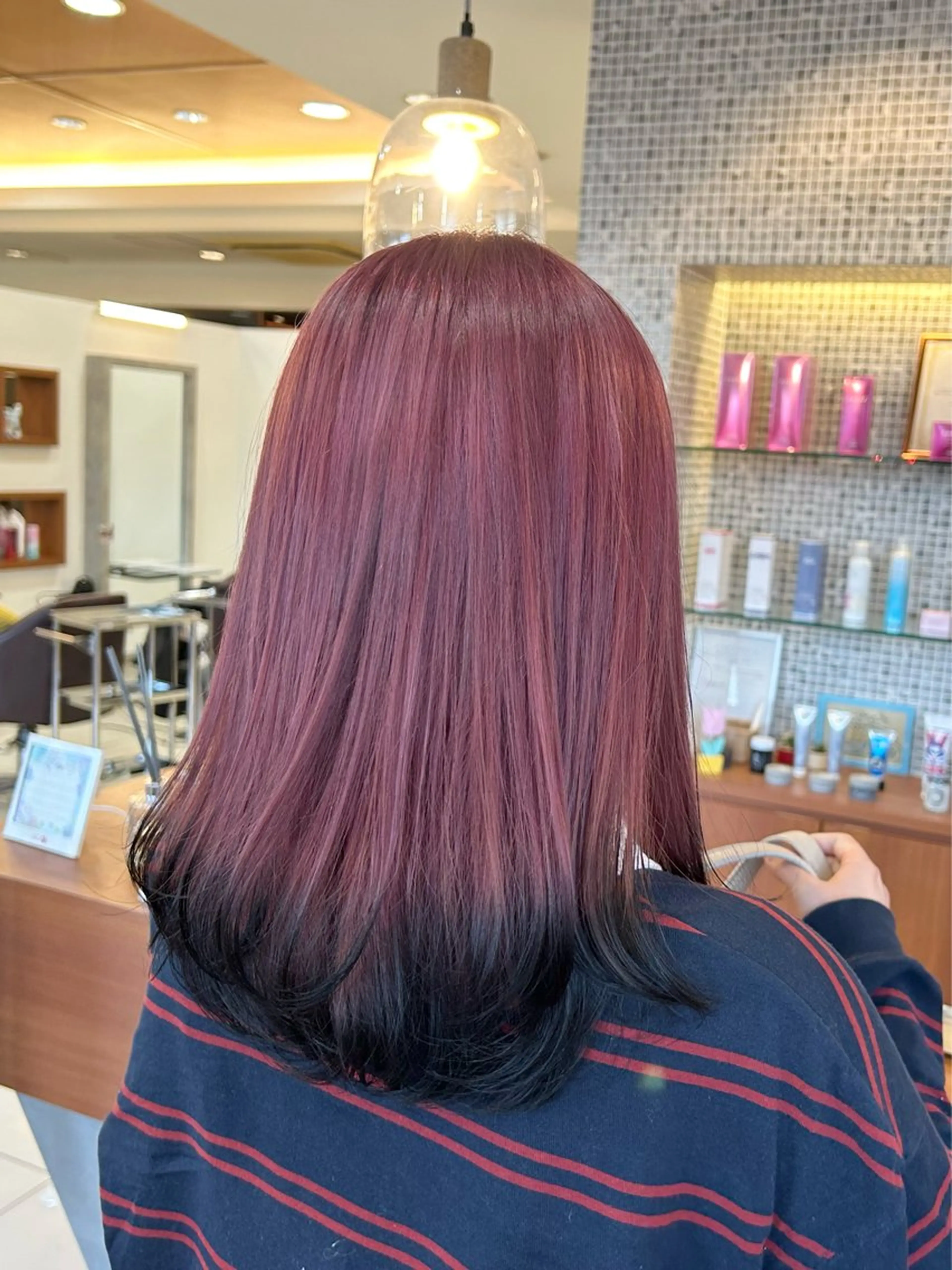 ミディアム カラー ブルーカラー ボルドーカラー ラベンダーカラー トップスタイリスト 林すずかのヘアスタイル