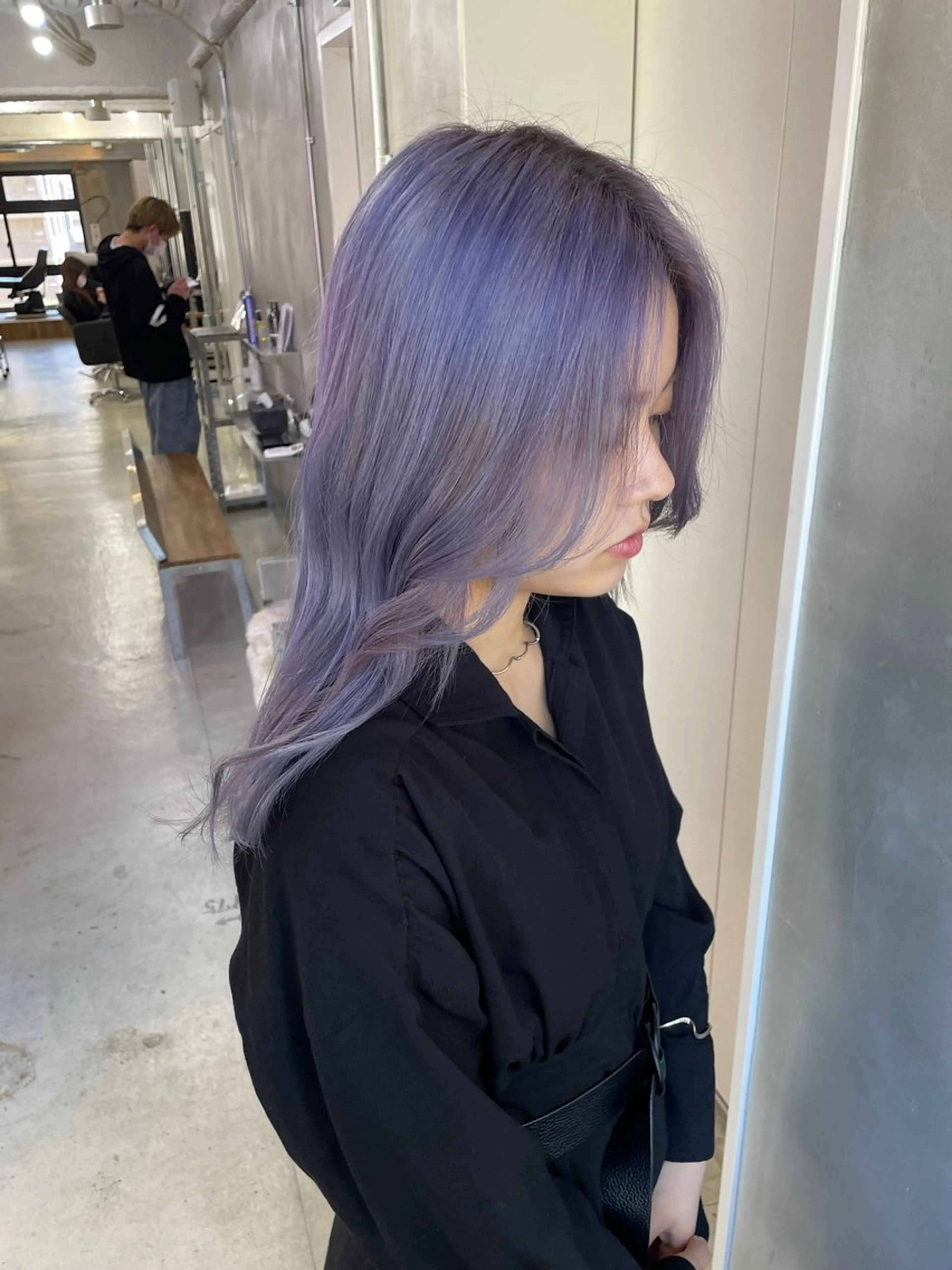 ロング カラー ブリーチ パープルカラー Raffichi 店長　Ryoのヘアスタイル