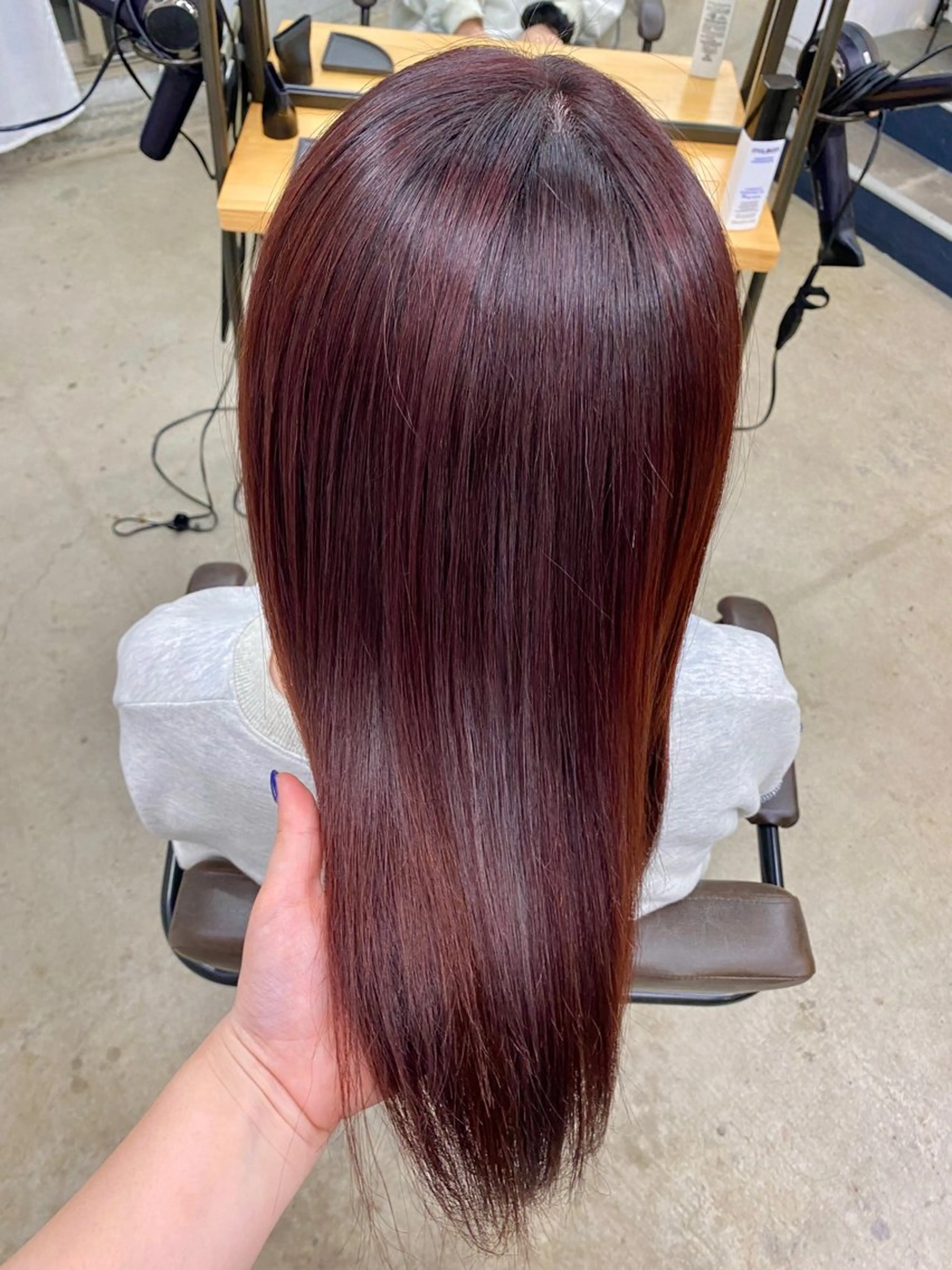 セミロング カラー レッドカラー 暖色カラー/天神/ ヘイマサクラのヘアスタイル