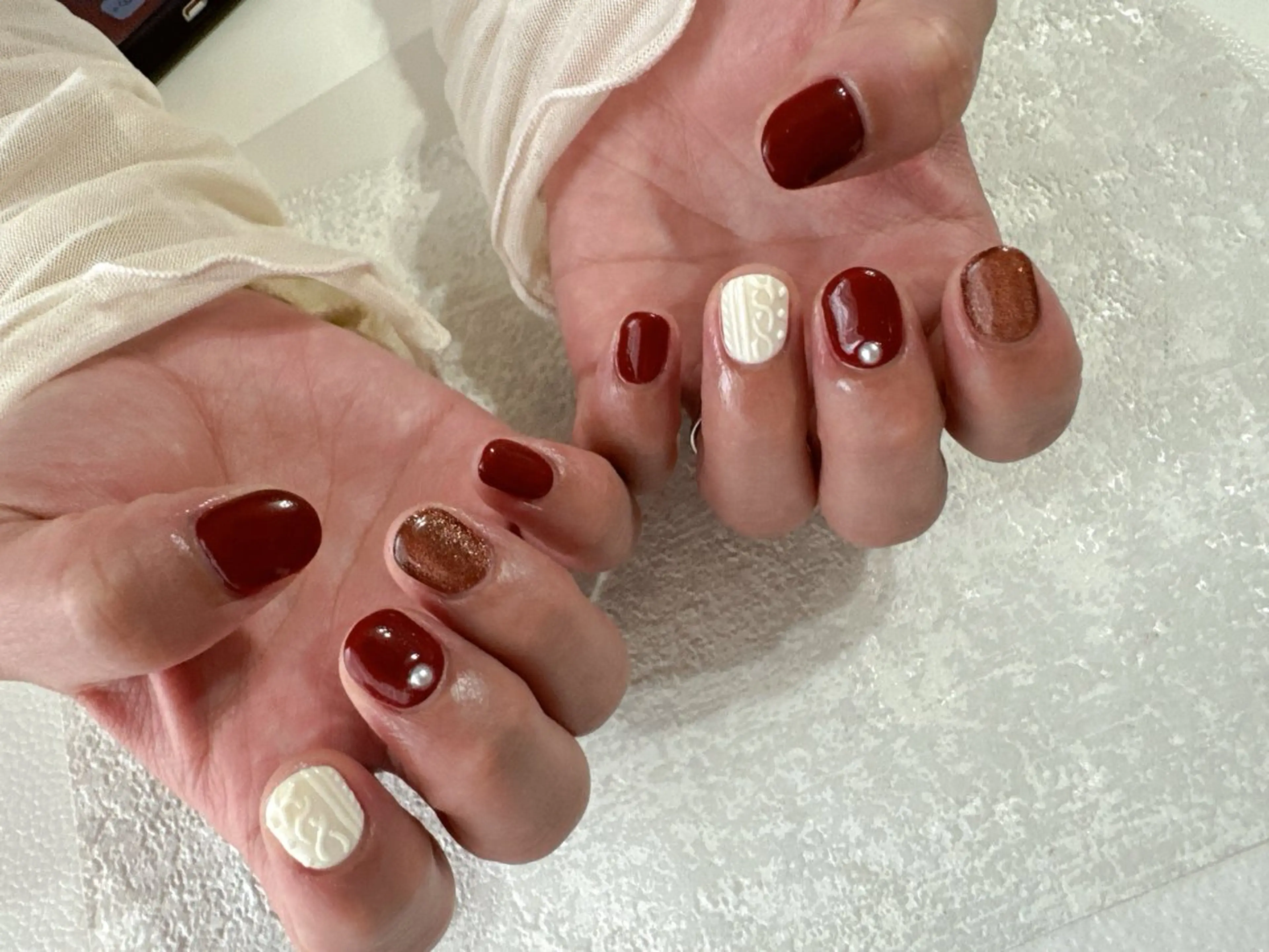 ネイル オーロラネイル フットネイル フレンチネイル ジェルネイル 韓国ネイル ハンドネイル kikinail 溝の口のネイルデザイン