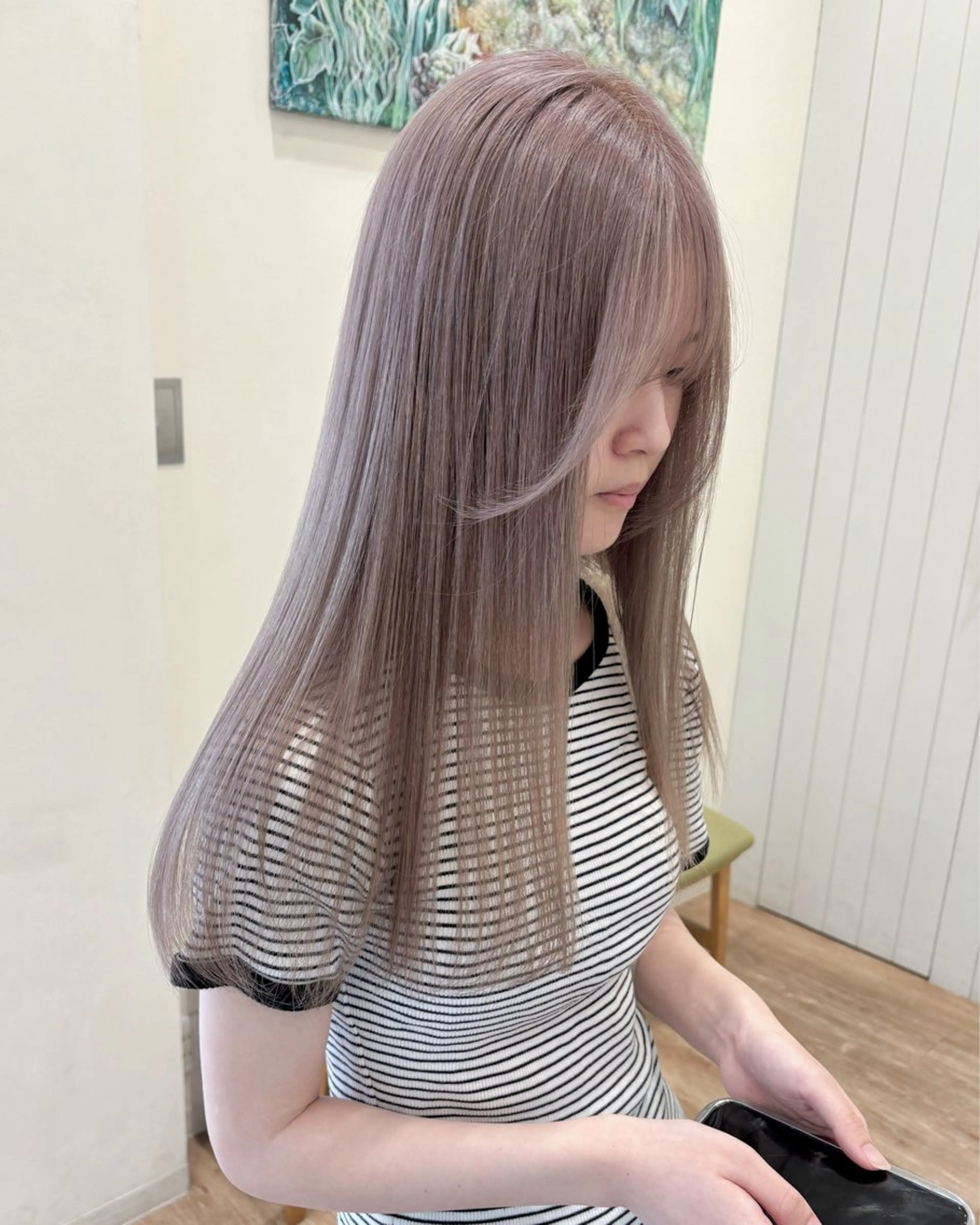 ロング カラー ブリーチ ケアブリーチ ハイトーンカラー ケアブリーチ 坪井佑樹のヘアスタイル