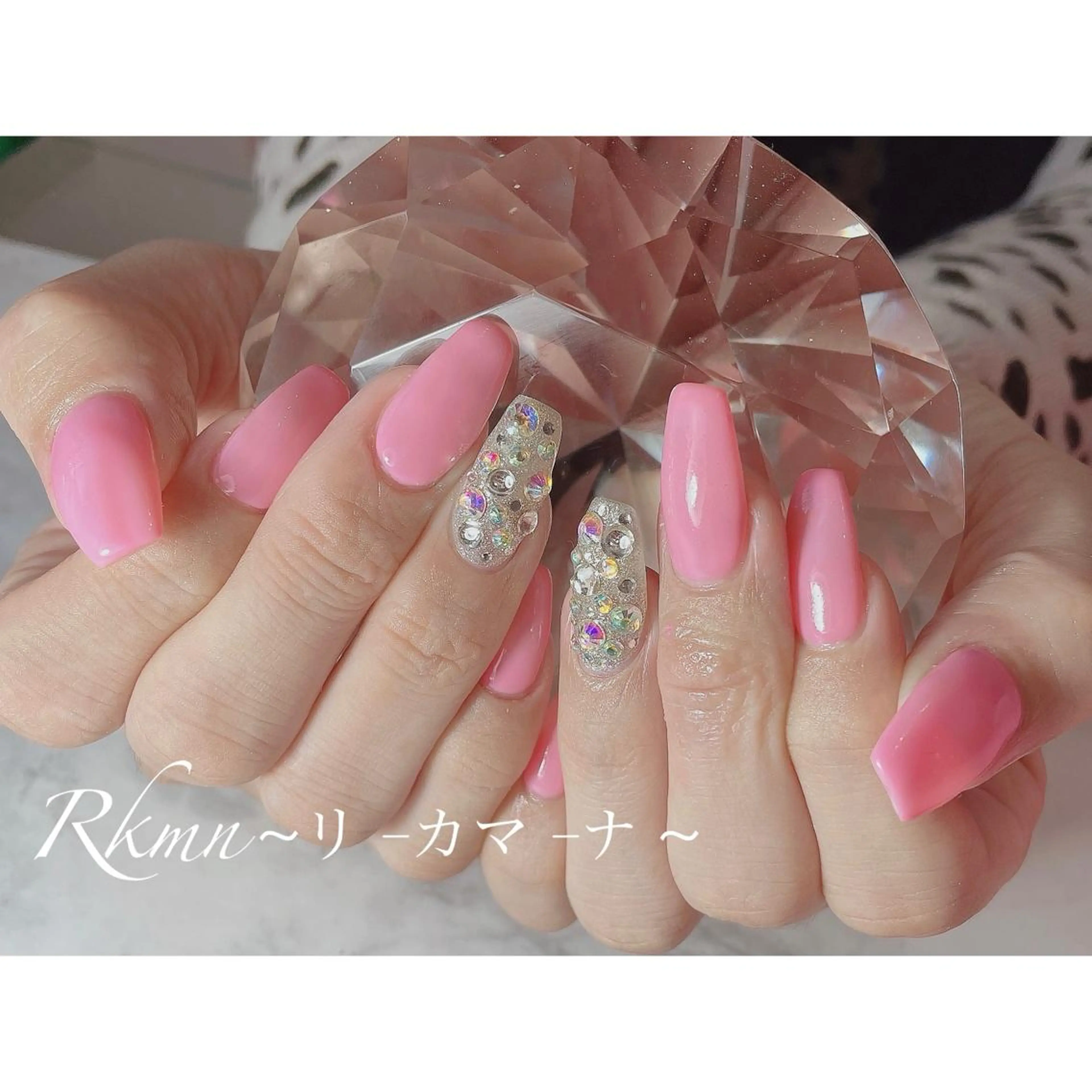 ネイル アートネイル ピンク シンプルネイル 春ネイル ハンドネイル フットネイル ハンドケア Rkmn ~リ-カマ-ナ~のネイルデザイン