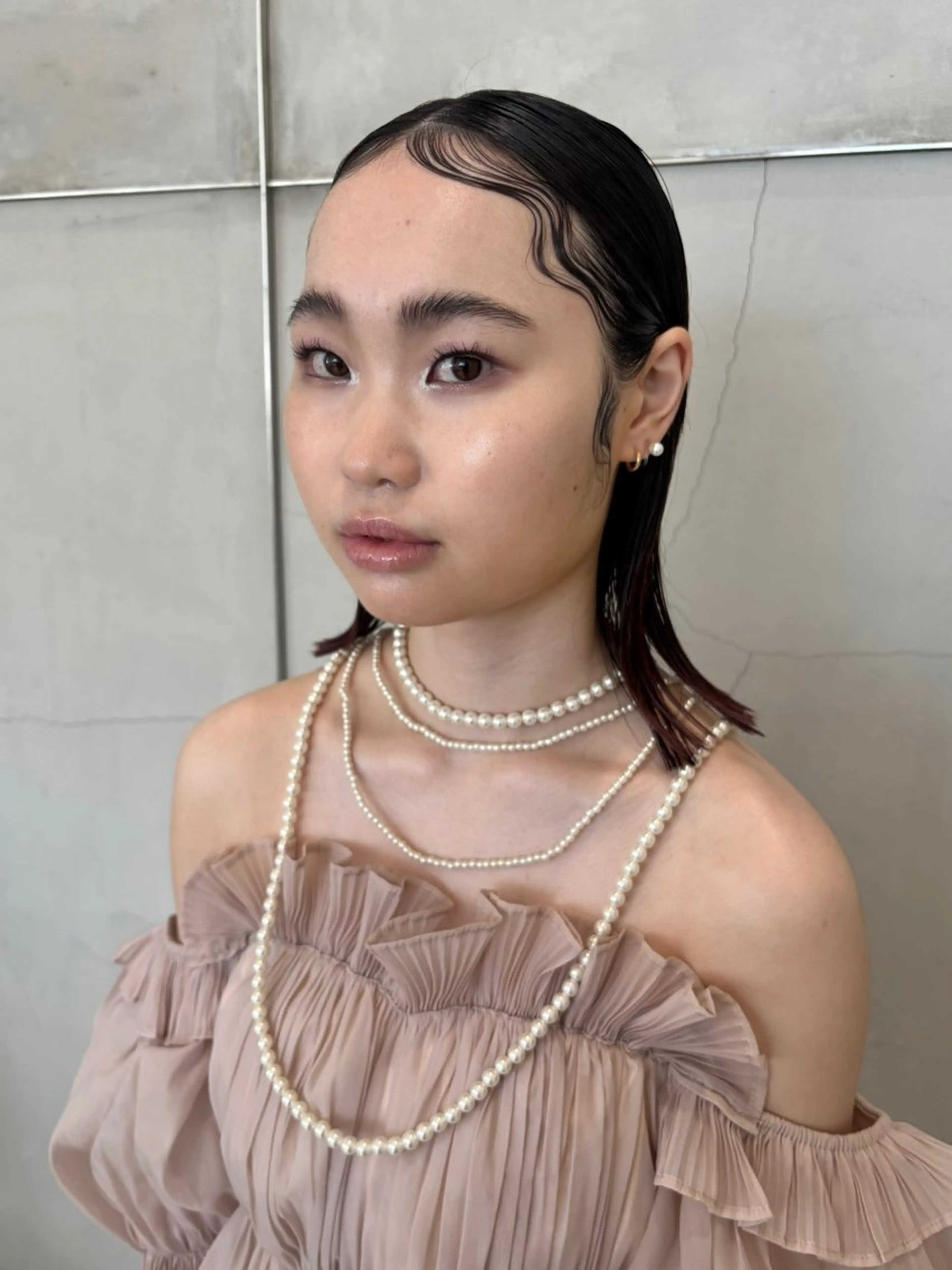 ミディアム 💞暖色艶カラー/ ホウツキカナ🍒のヘアスタイル