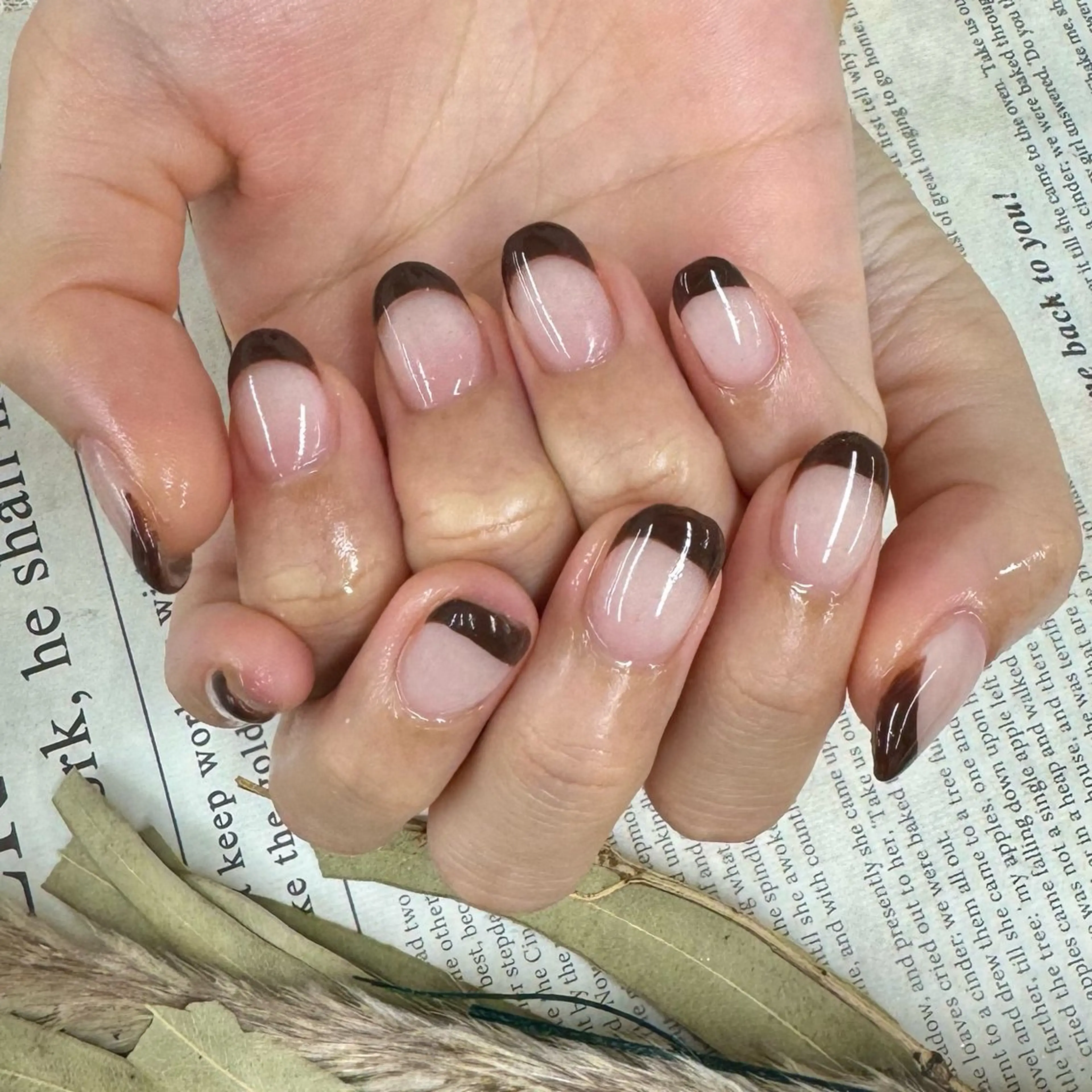 ✋🏻ハンドネイル🤚🏻（オフ有）フレンチ🌙の写真