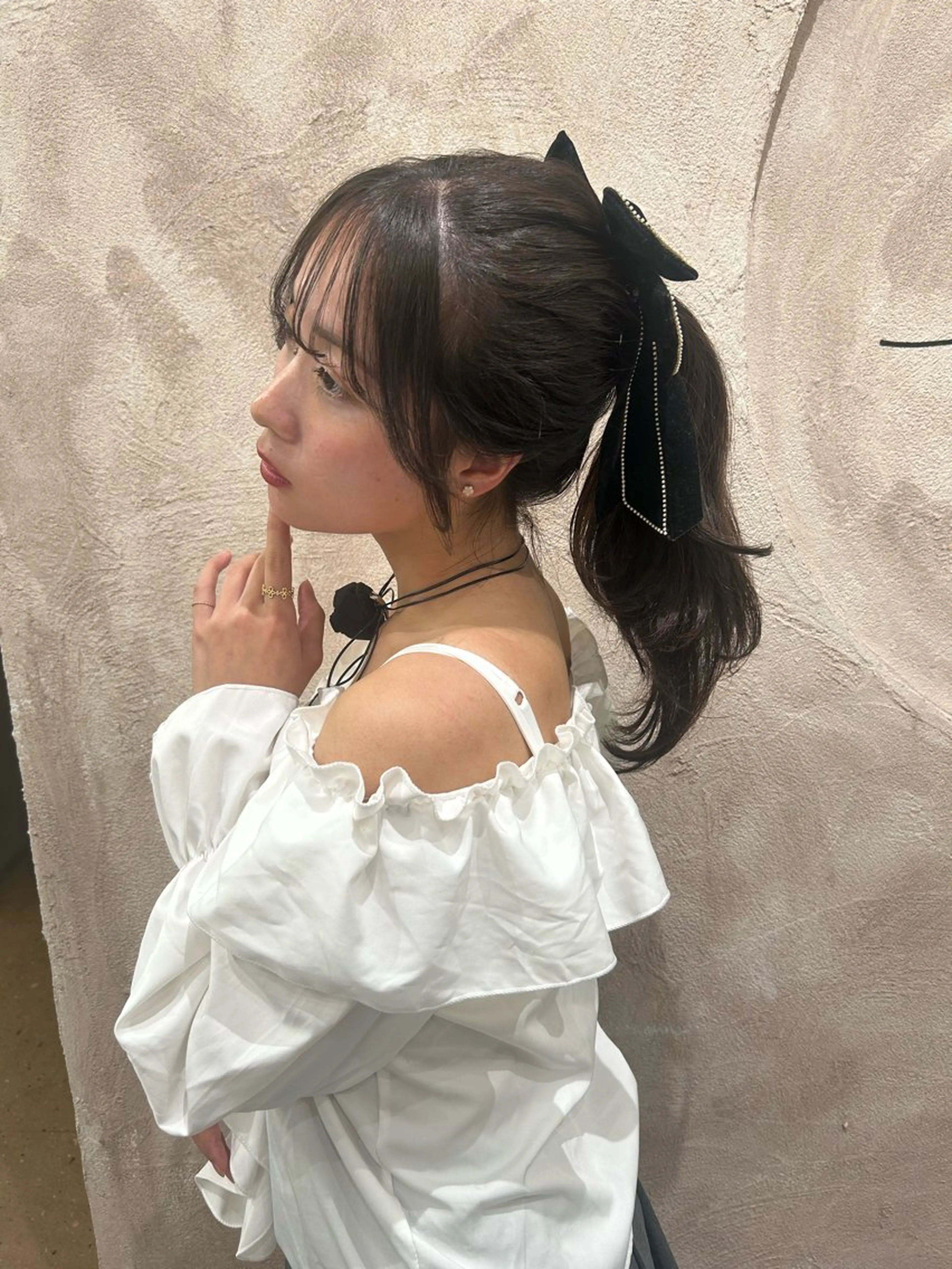 セミロング カット ヘアカラー 暖色/艶カラー/ エクステ/ユリヤのヘアスタイル