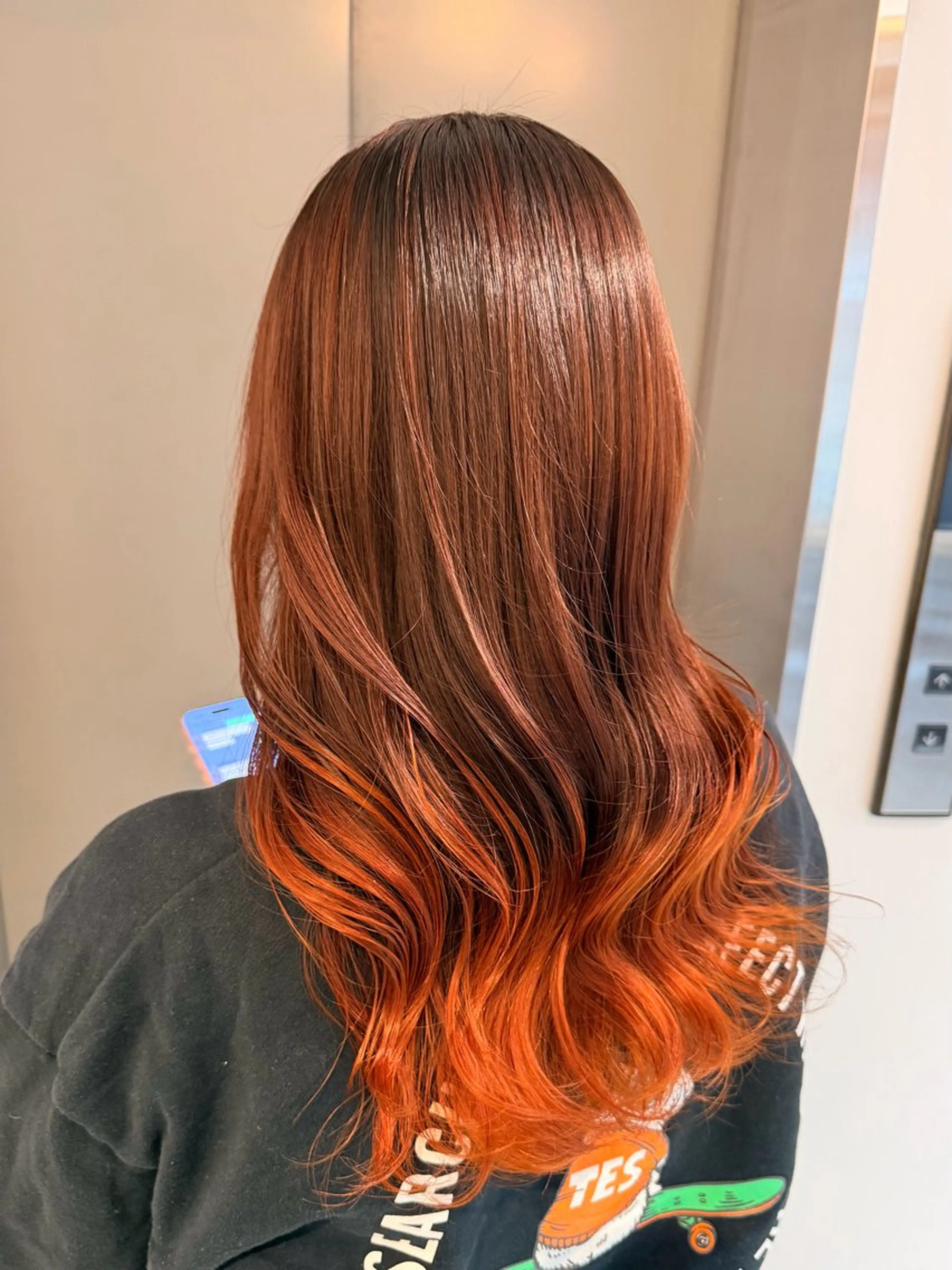 セミロング オレンジブラウン トリートメント 🦈AKARI🦈 袋町/韓国風/透明感のヘアスタイル