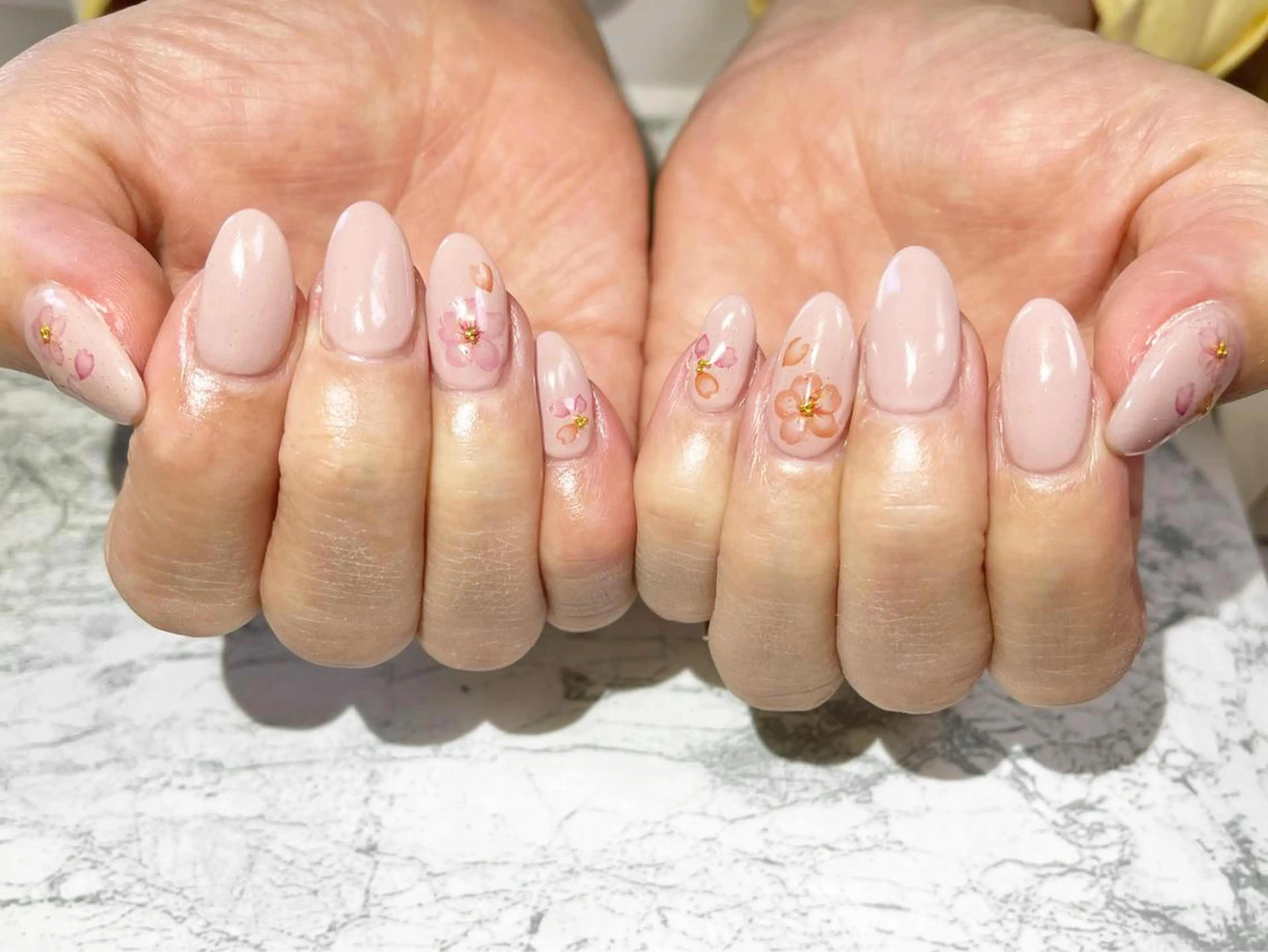 ネイル 桜ネイル フットネイル ニュアンスネイル シンプルネイル 春ネイル ネイル フフラ所属・nail fufla ♡yamane♡のネイルデザイン