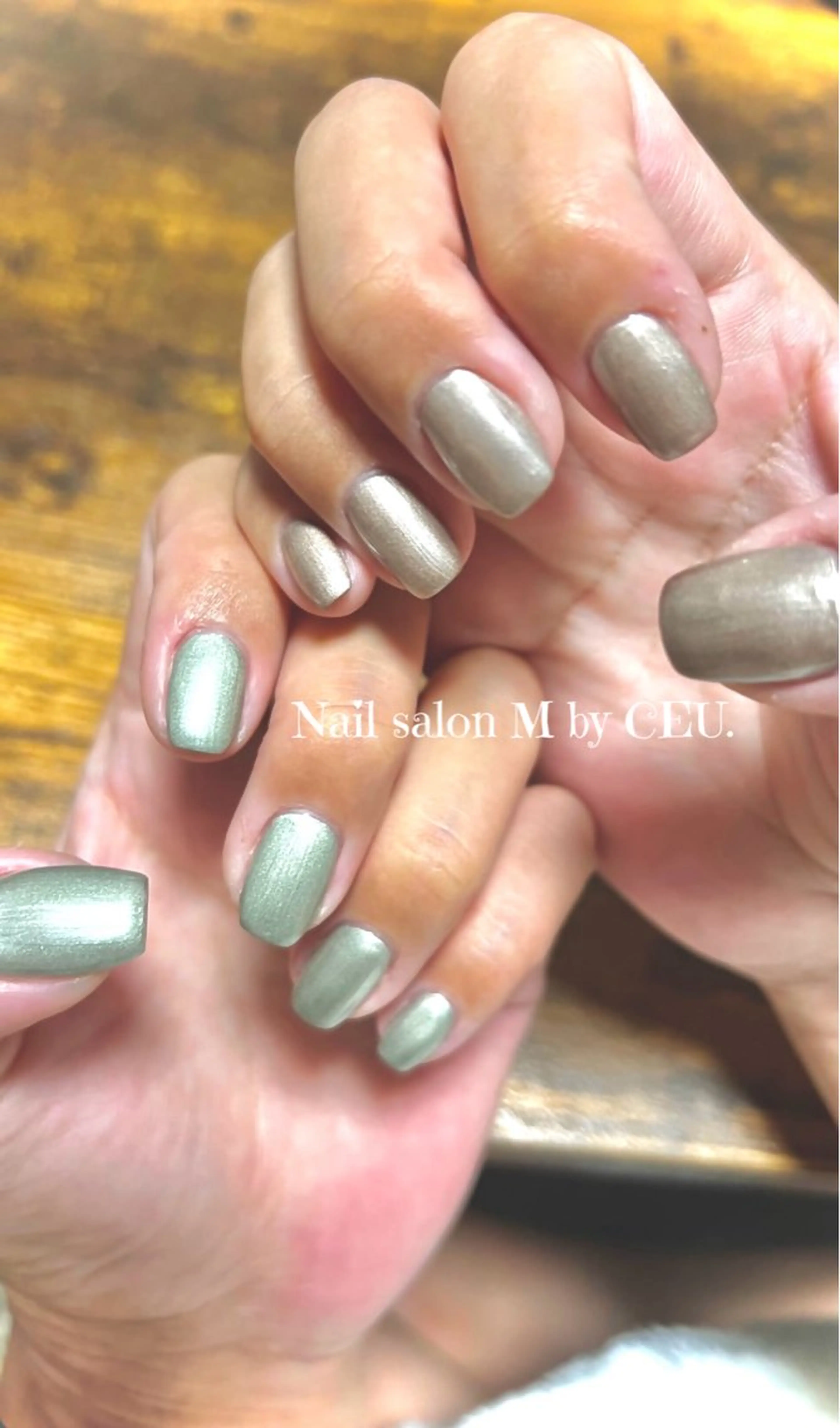 ネイル フレンチネイル グラデーション ラメ(グリッター) ラメグラデーション マグネットネイル Nail salon M所属・Nail salon M＊本郷台のネイルデザイン