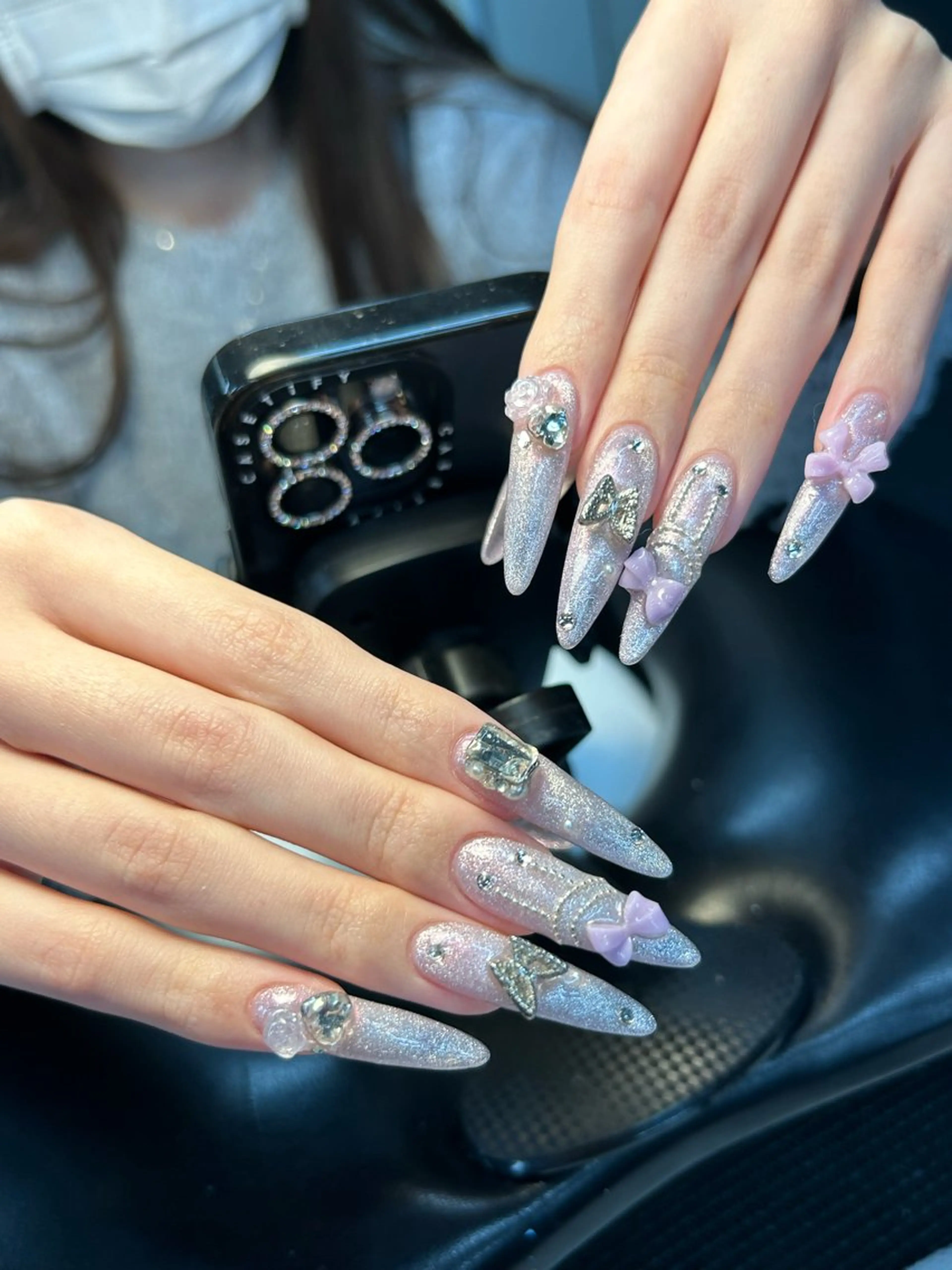 ネイル 韓国ネイル 持ち込み ニュアンスネイル ネイルチップ 冬ネイル RINN ANA.CHUOのネイルデザイン