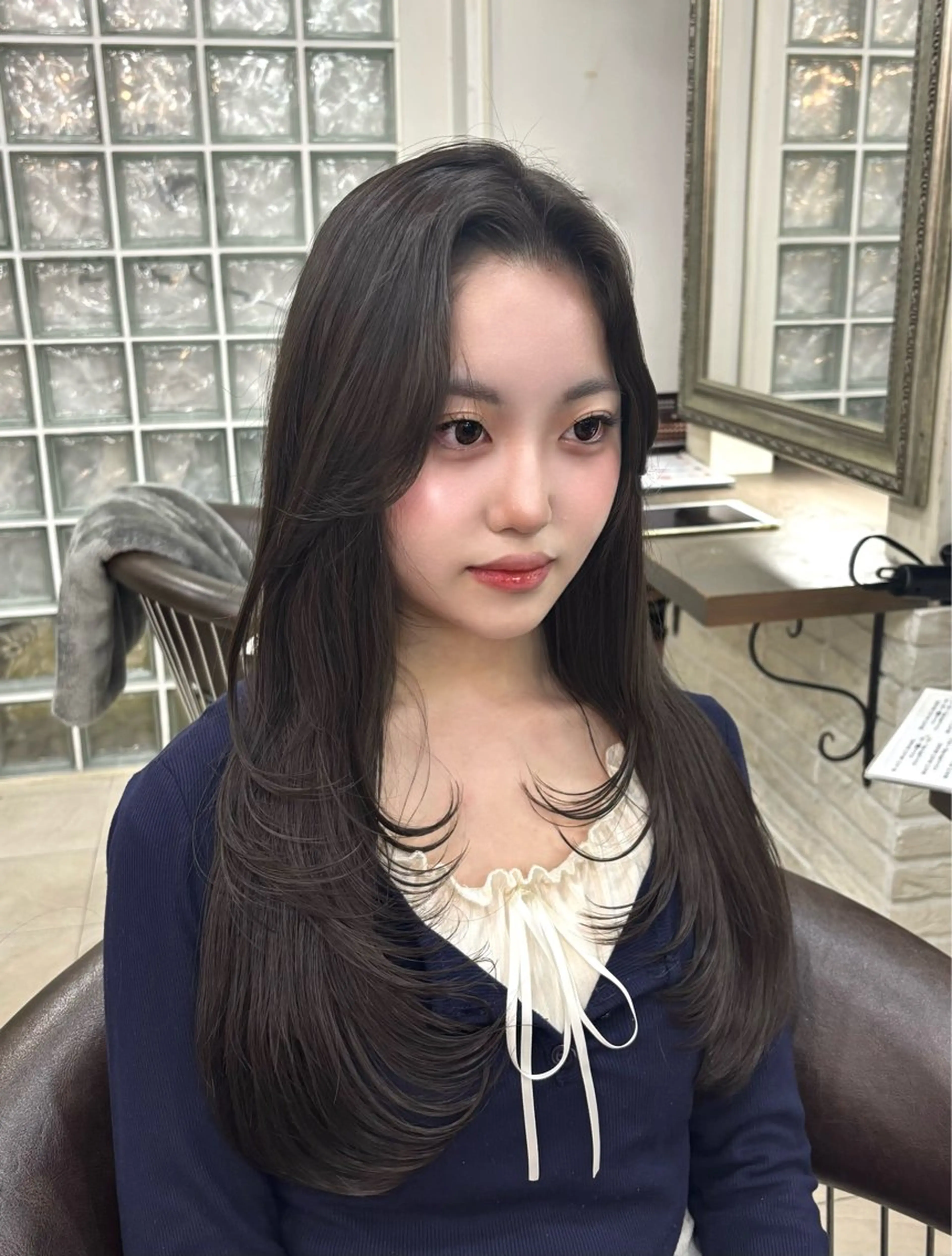 ロング レイヤーカット カット ヘアカラー トリートメント レイヤー/韓国ヘア 🇰🇷🩶フウカのヘアスタイル