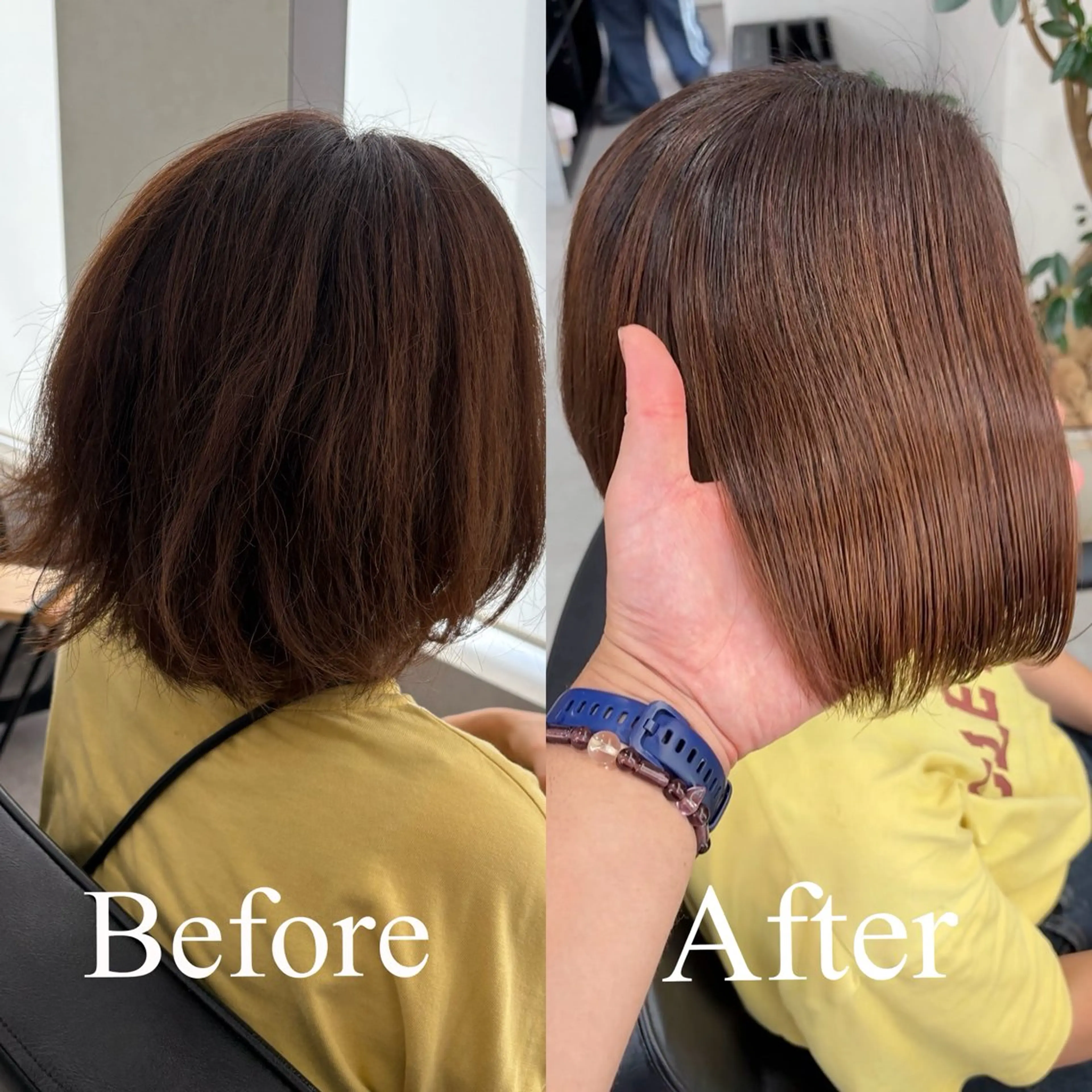 ミディアム カラー パーマ ブラウンカラー ショコラブラウン 髪質改善 カット パーマ トリートメント qumu 横浜所属・透明感カラー/ボブ /ショート🌿神永のヘアスタイル