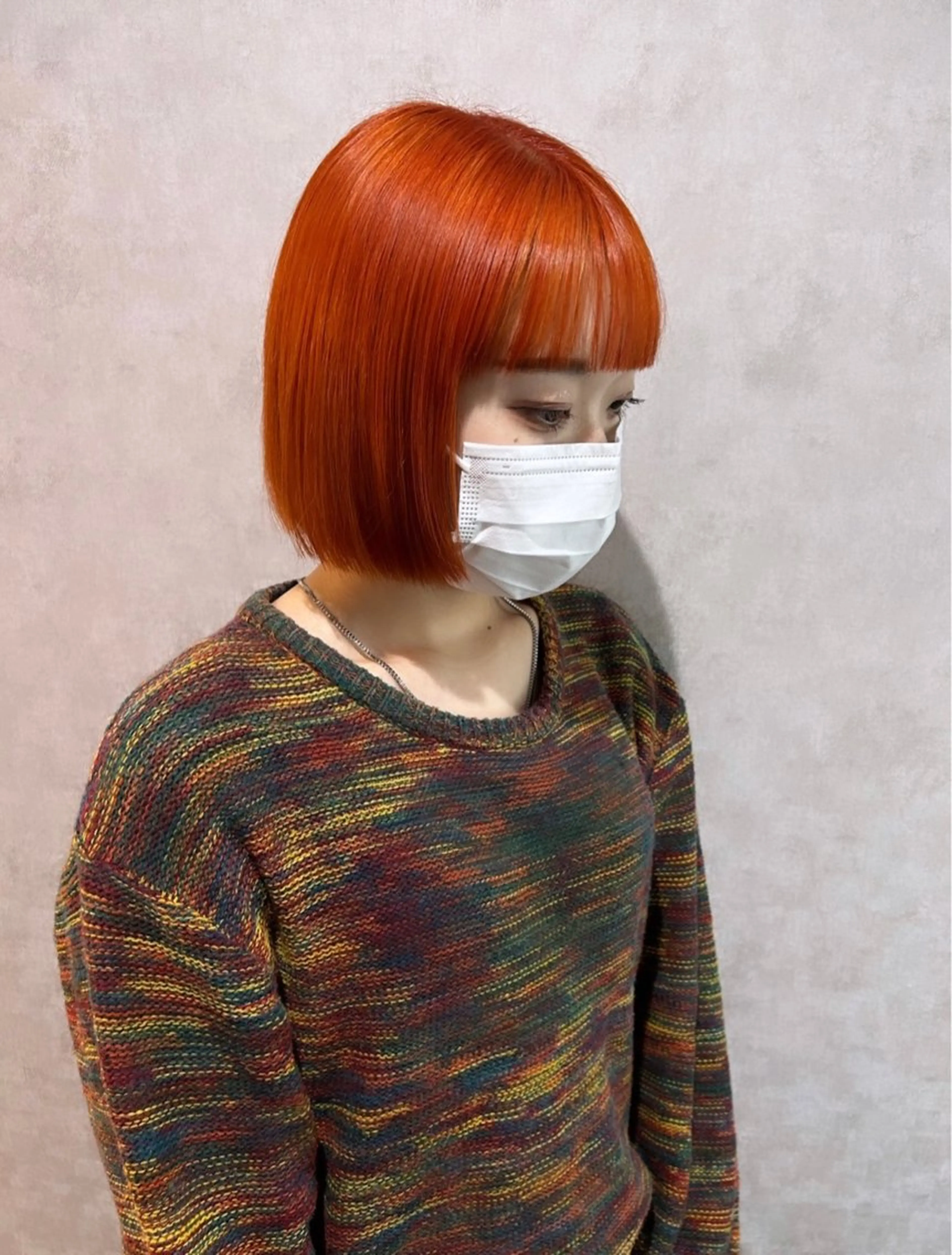 ショート カラー オレンジ QUON.伊勢崎店所属・ブリーチ＆ハイトーン 歌 心のヘアスタイル