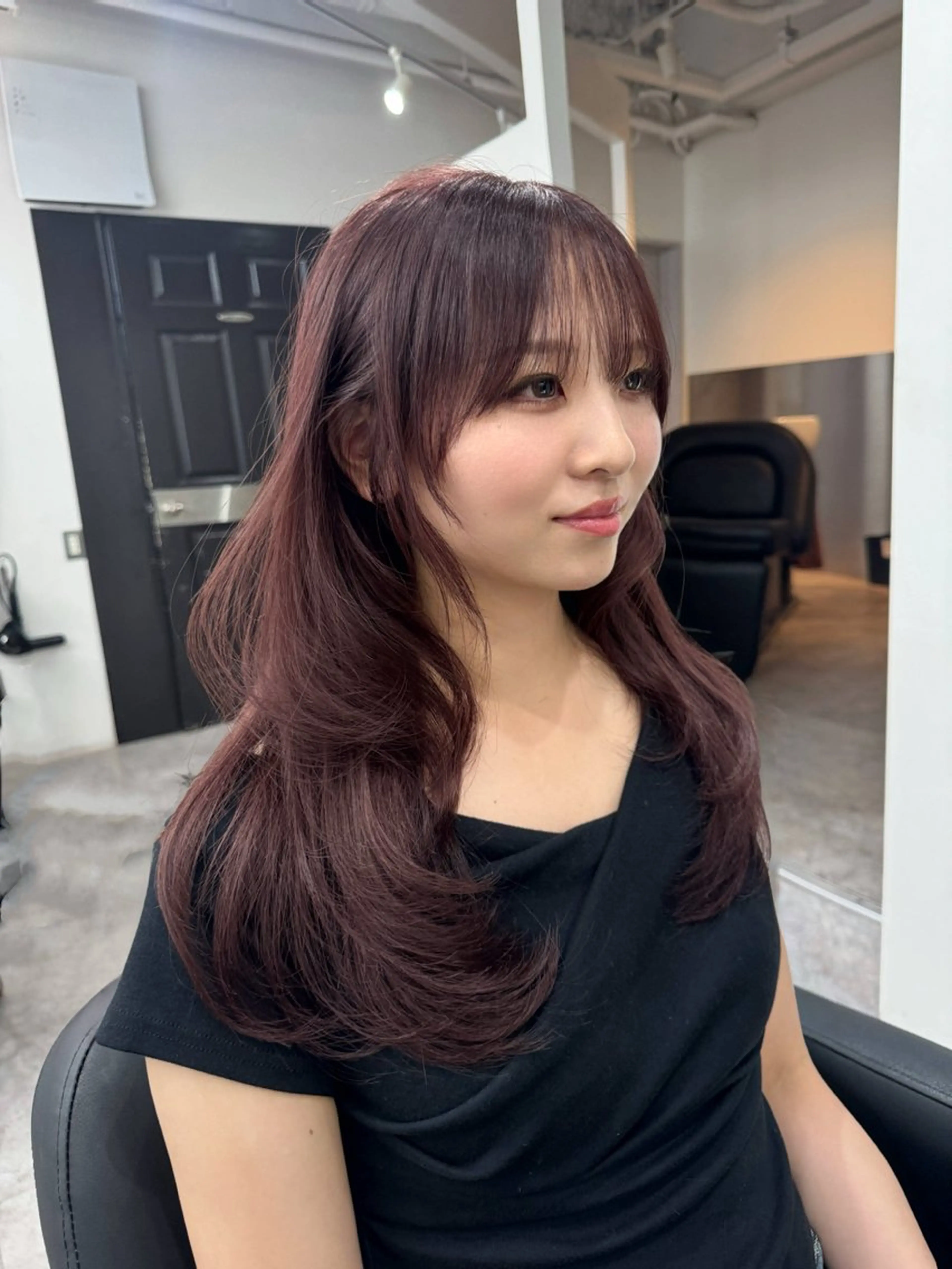 ロング カラー カット ヘアカラー トリートメント 🎀髪質改善×韓国レ イヤー×透明感/米田のヘアスタイル