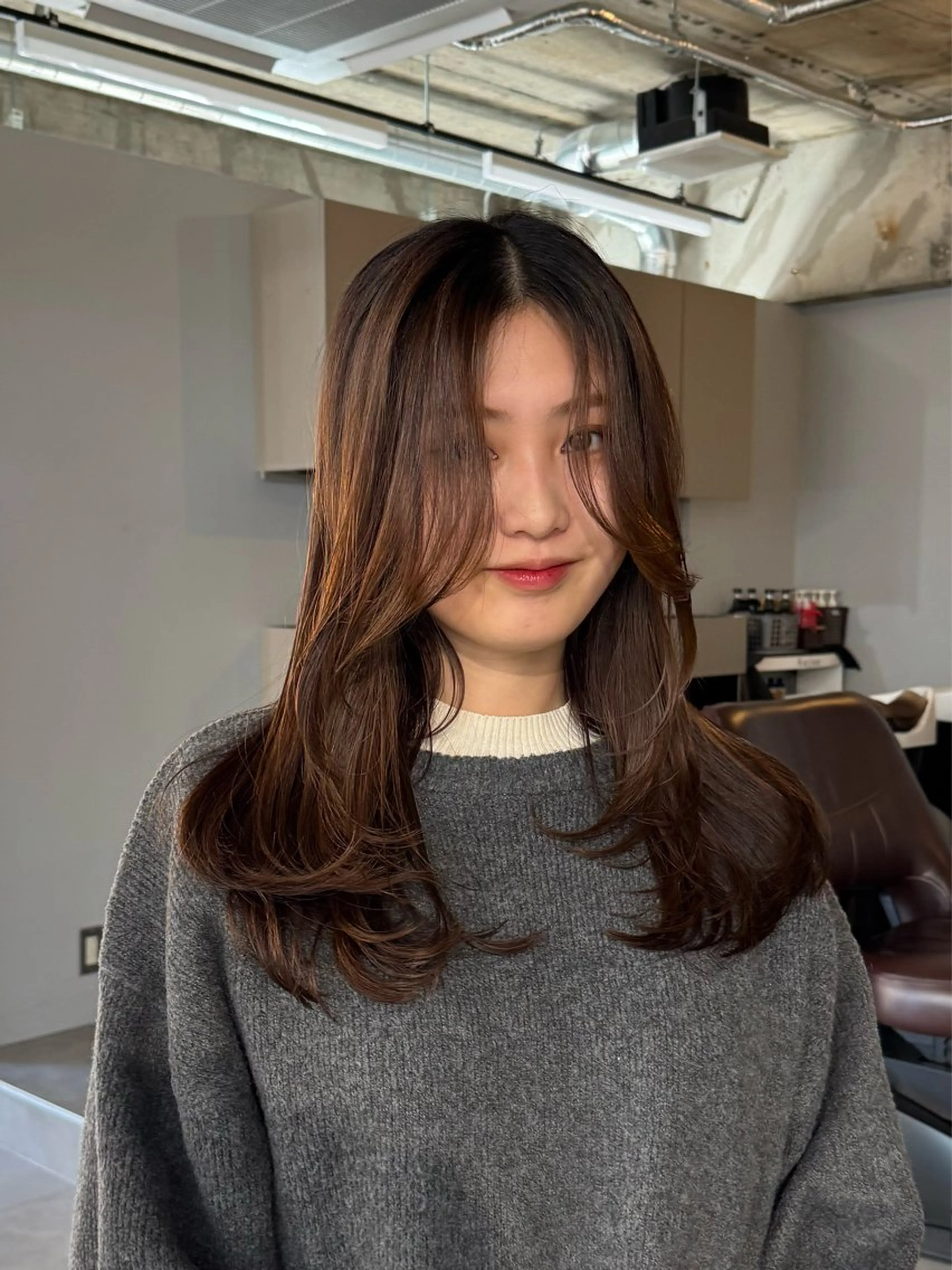 ロング レイヤーカット 髪質改善/縮毛矯正/ 超高濃度水素ケアのヘアスタイル