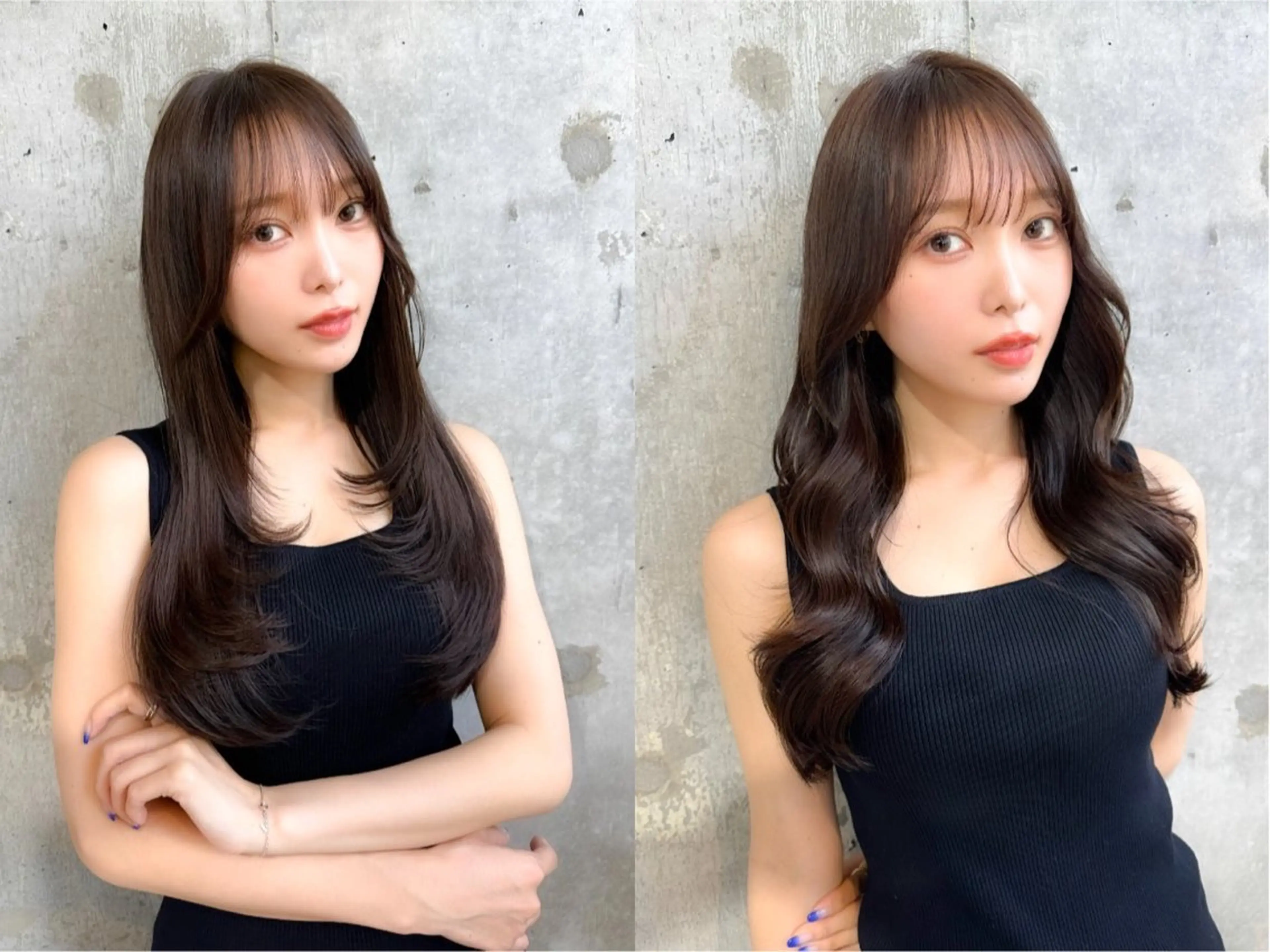 ロング カラー カット ヘアカラー トリートメント 髪質改善/韓国ヘア レイヤー/新宿/ロミのヘアスタイル