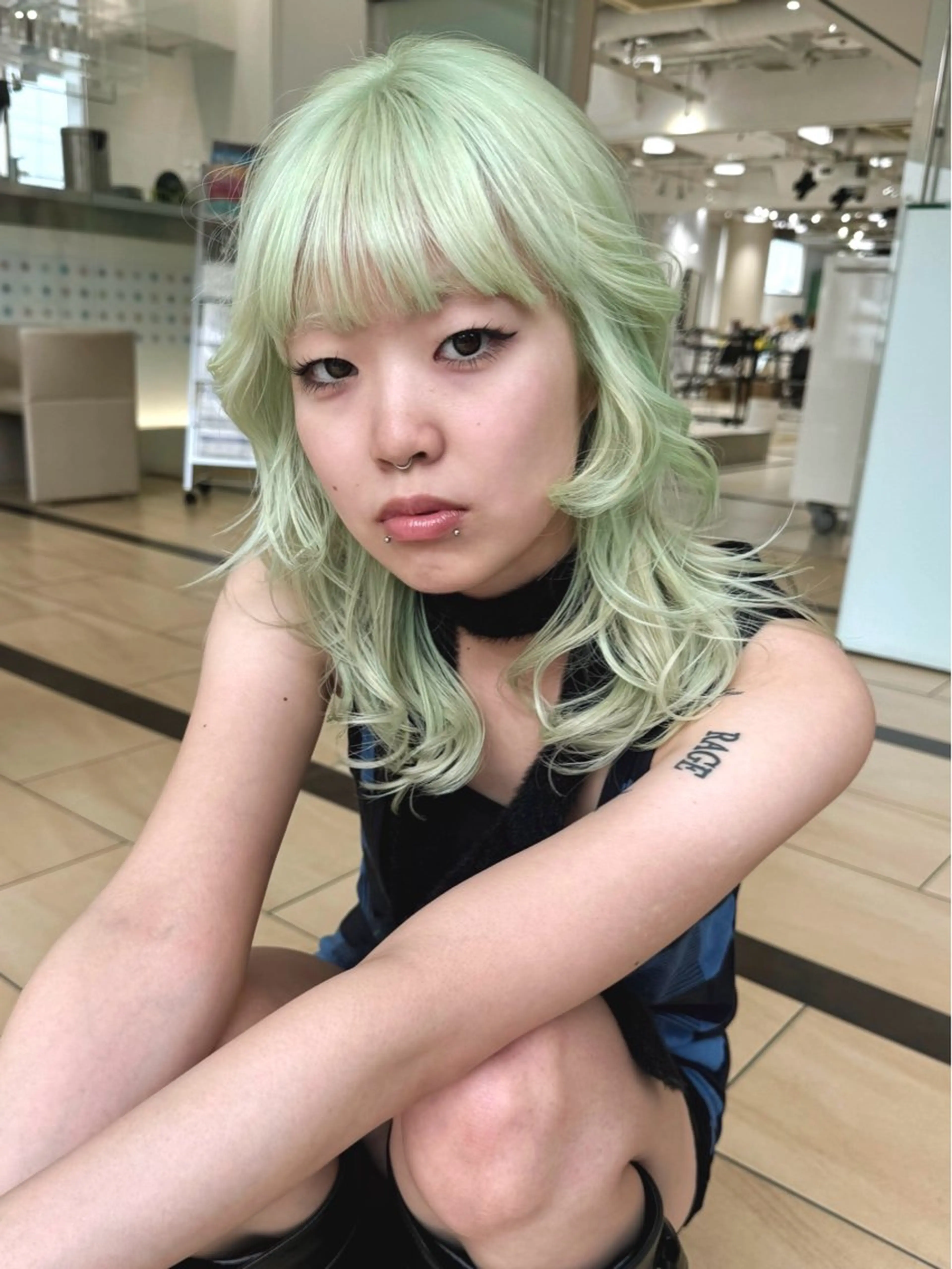 ロング カラー ミント デザイン/レイヤー Kaito🐩/栄のヘアスタイル