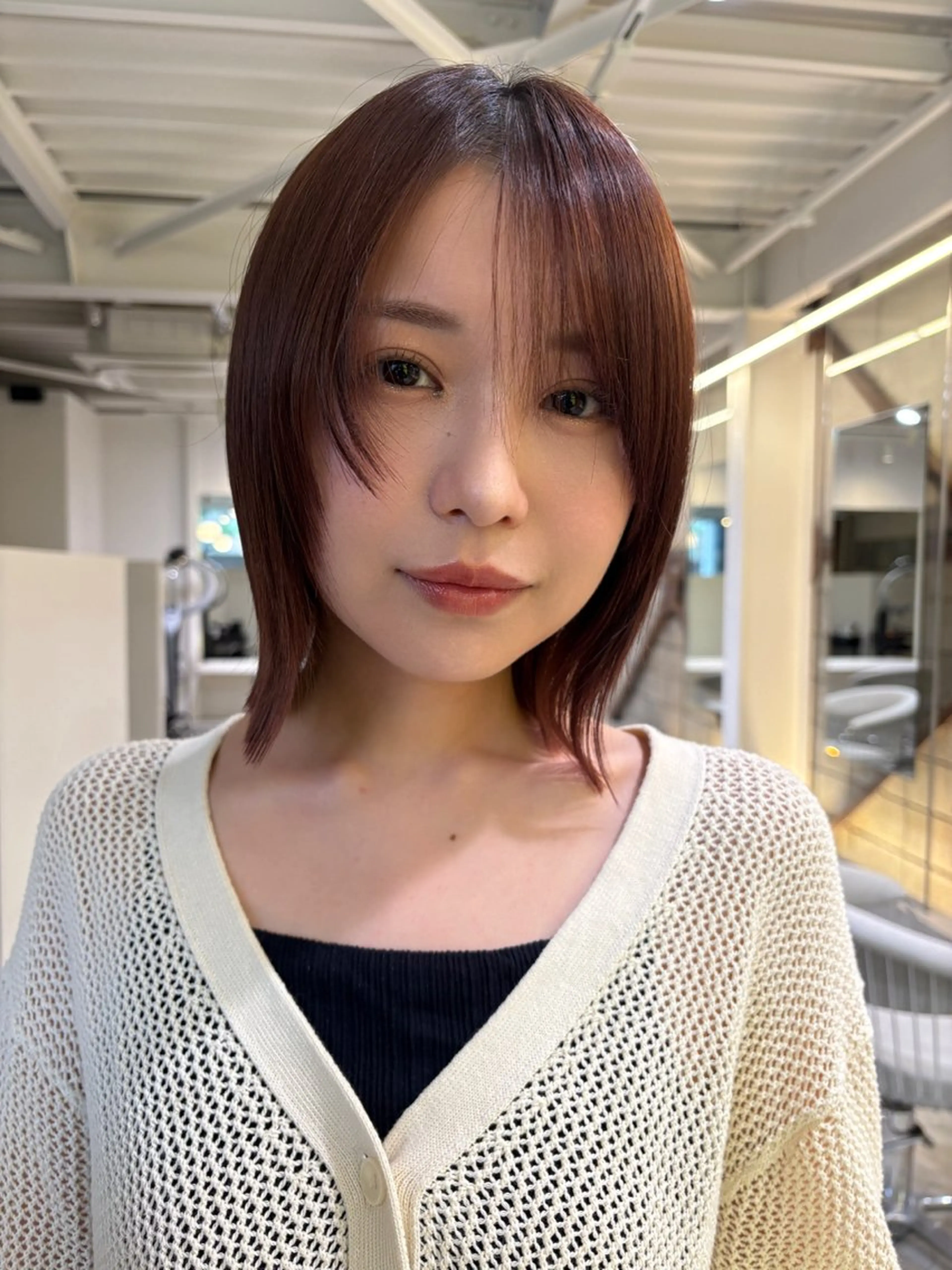 ミディアム 切りっぱなしボブ ボブ レイヤーカット TONAI  atil所属・切りっぱなしボブ/ 三瀬翔のヘアスタイル