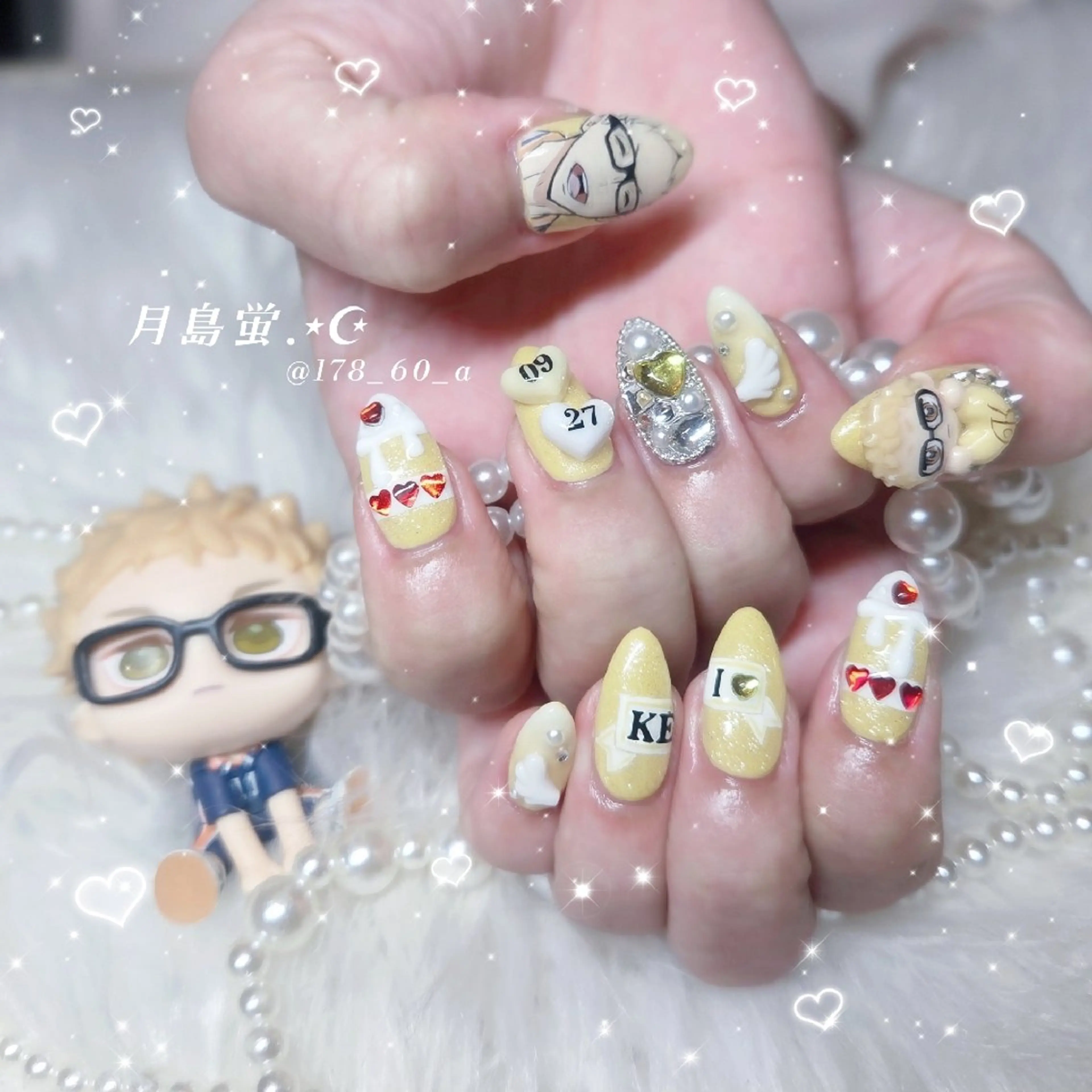 ネイル アートネイル スカルプネイル 黄色 ハンドネイル HAPPINAS れん┊痛ネイル&3Dのネイルデザイン